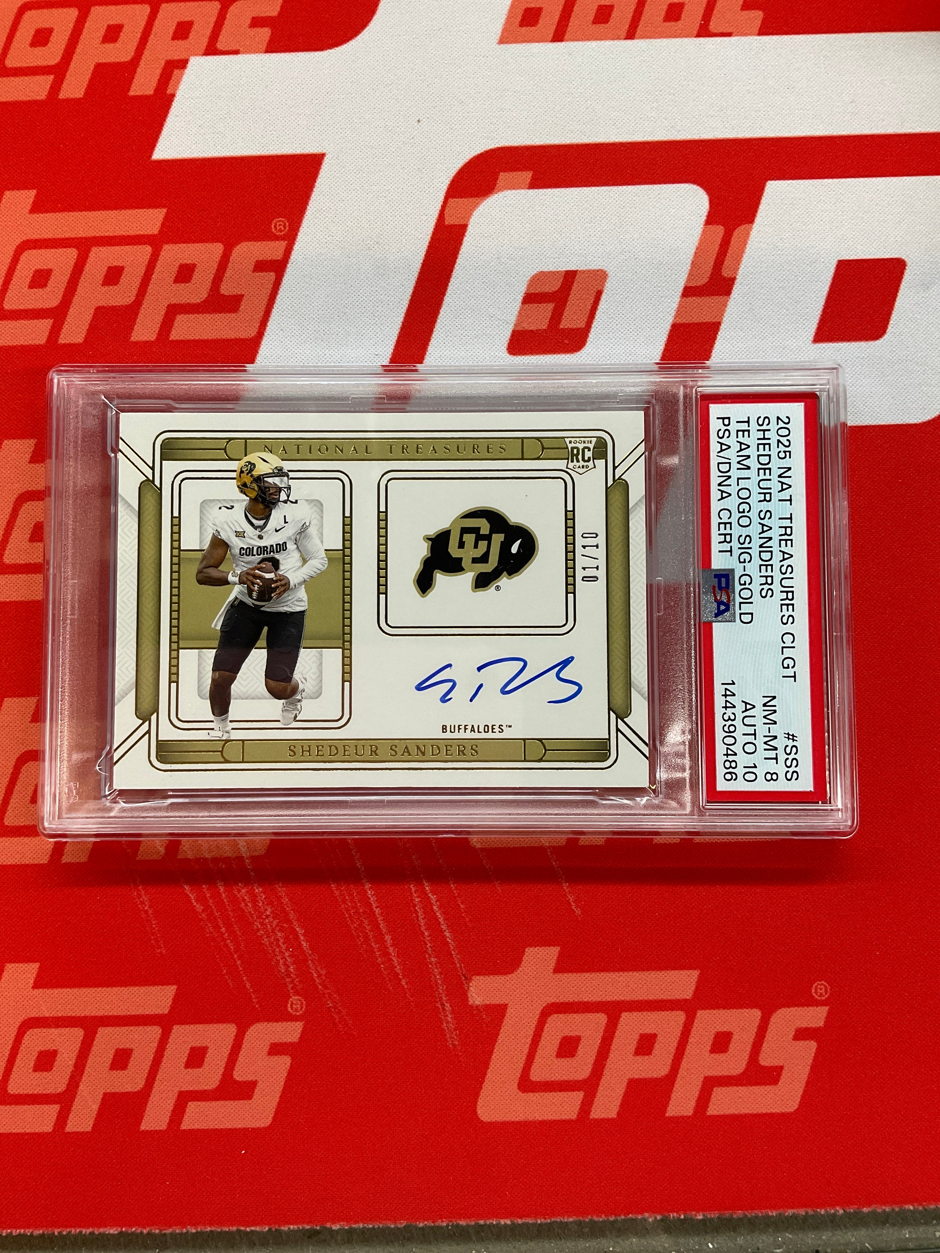 2025 National Treasures Collegiate Shedeur Sanders Rookie Auto /10 PSA 8 10