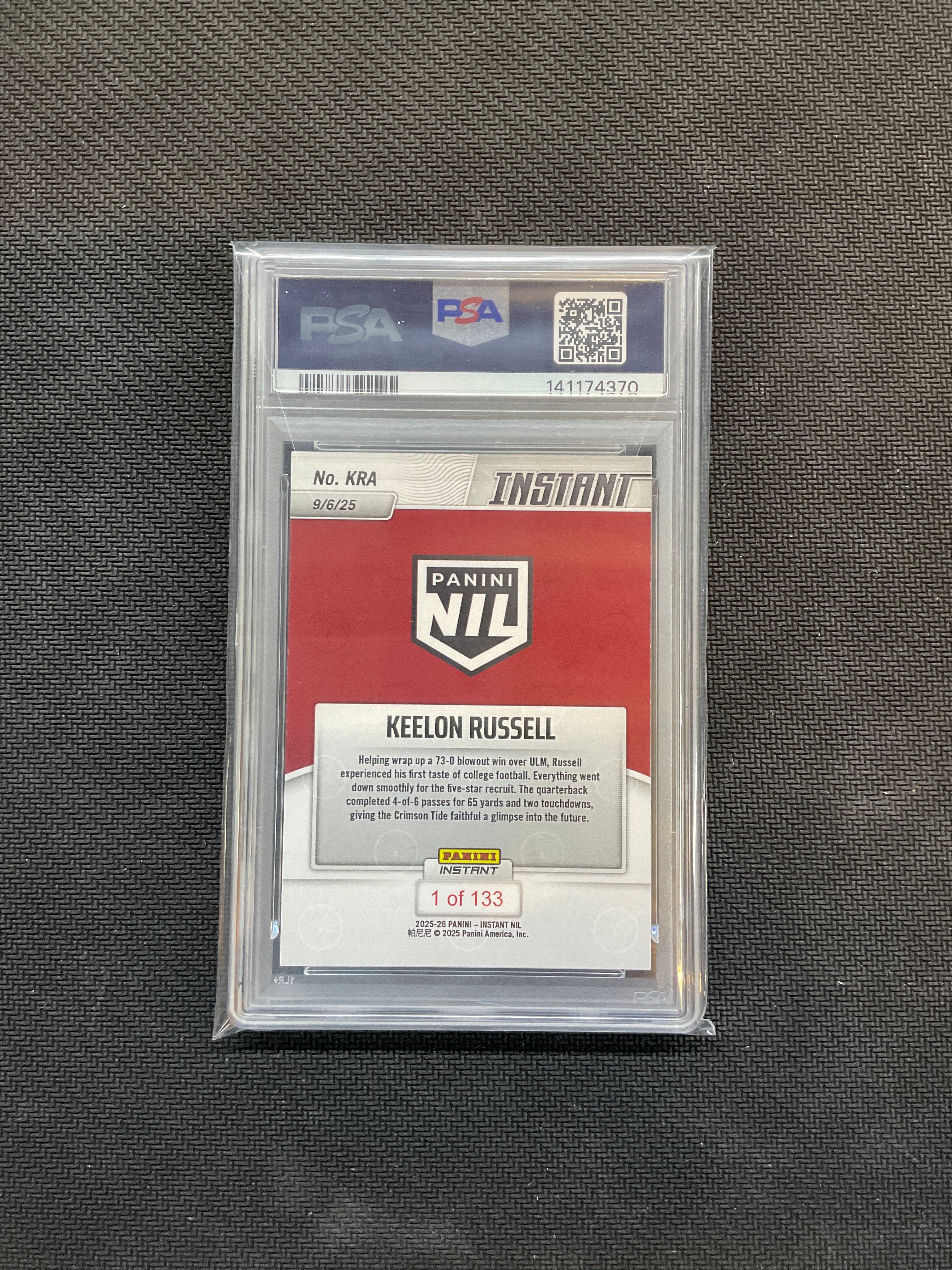2025 Panini Instant NIL Keelon Russell Rookie PSA 10 Alabama 370