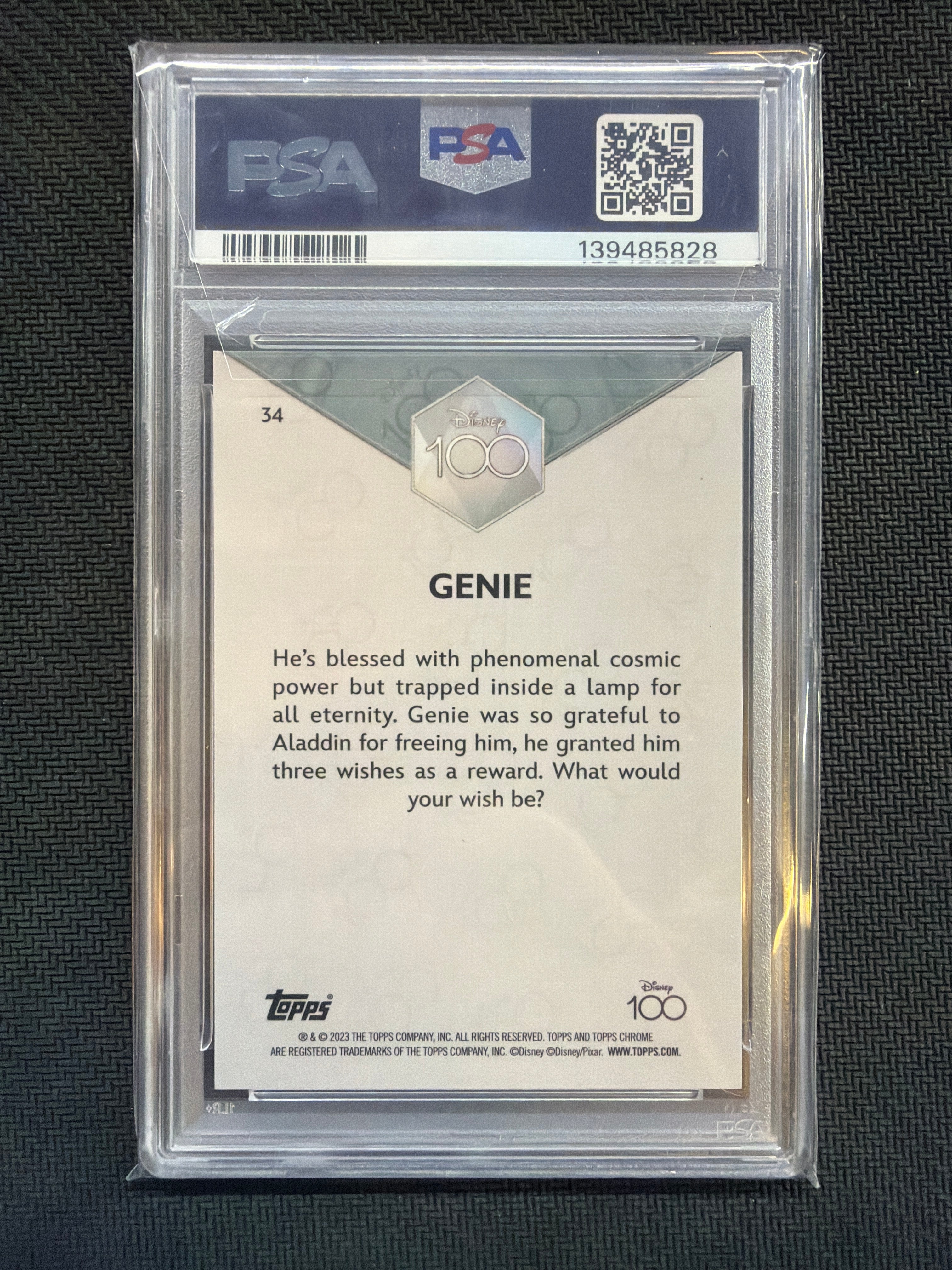 2023 Topps Chrome Disney 100 Genie Pink /399 PSA 8