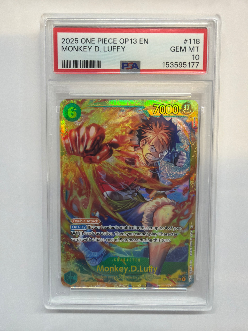 2025 One Piece OP13 Monkey D Luffy 113 PSA 10