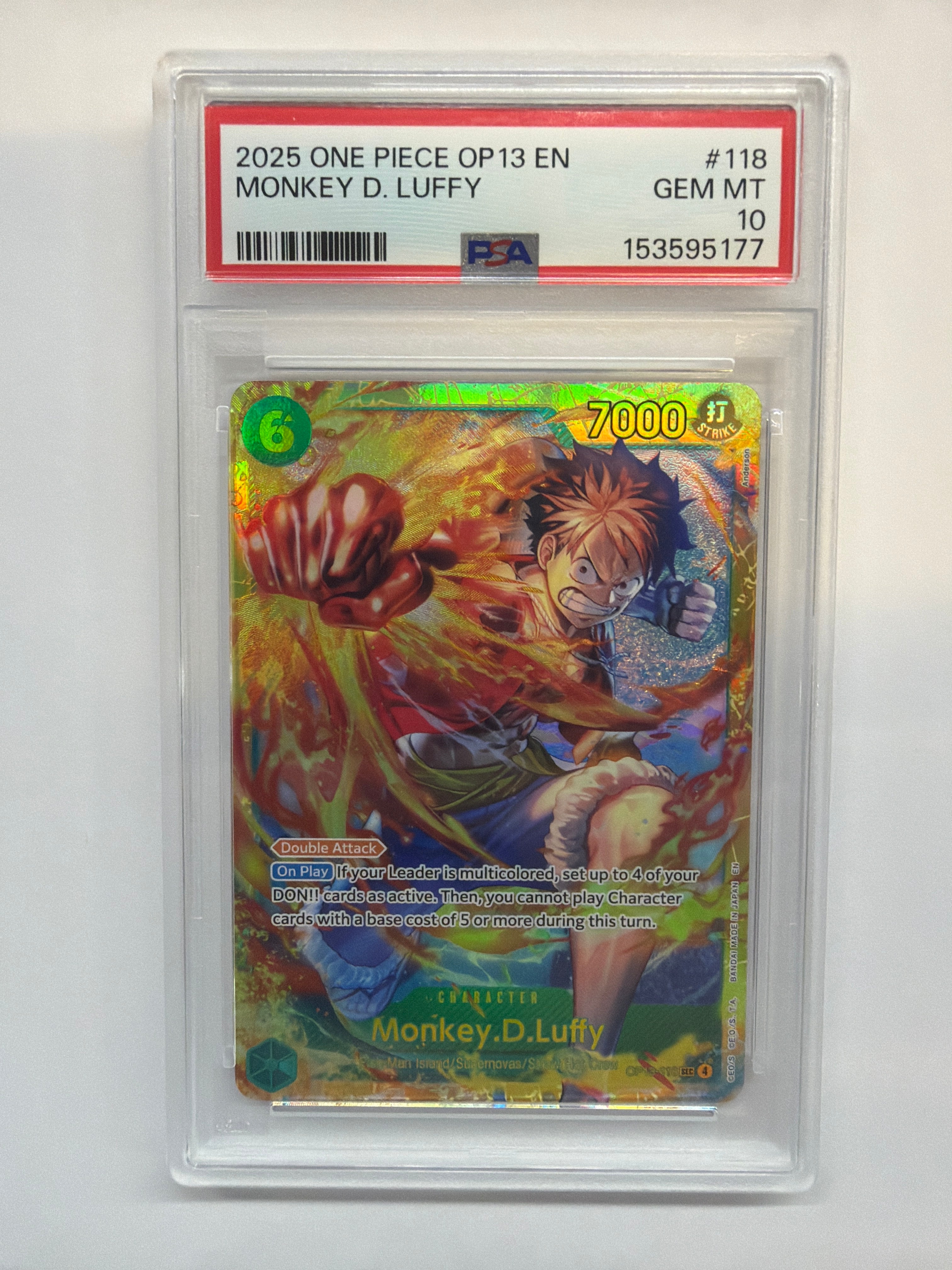 2025 One Piece OP13 Monkey D Luffy 113 PSA 10