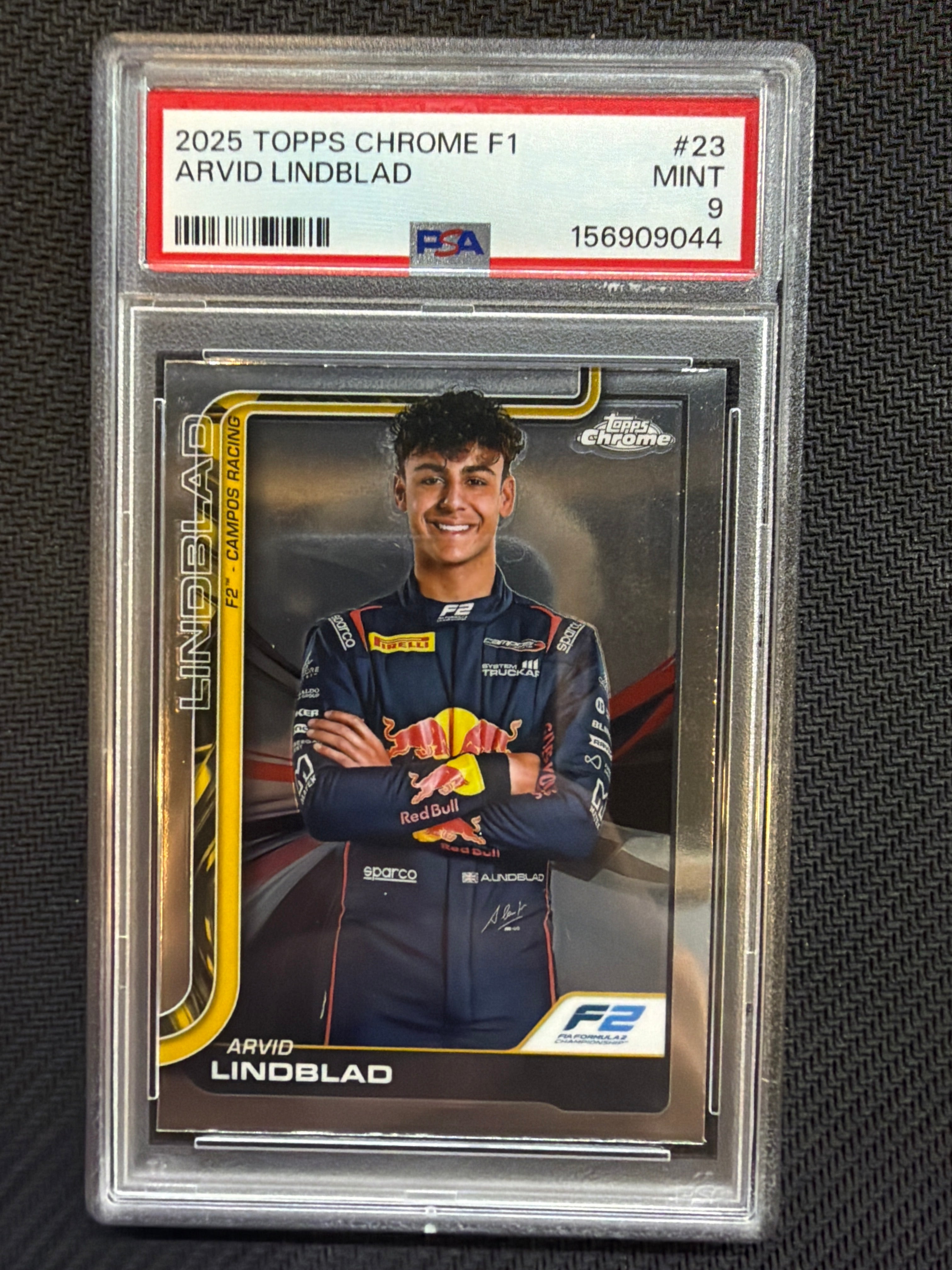 2025 Topps Chrome F1 Arvid Lindblad #23 PSA 9 044