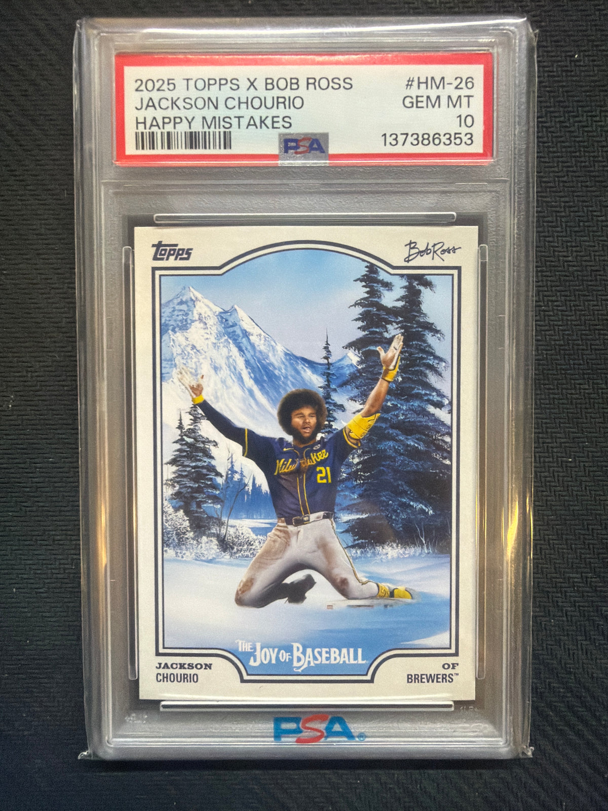 2025 Topps X Bob Ross Jackson Chourio Happy Mistakes PSA 10 353