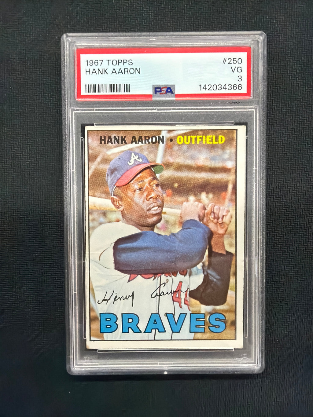 1967 Topps Hank Aaron PSA 3 Braves