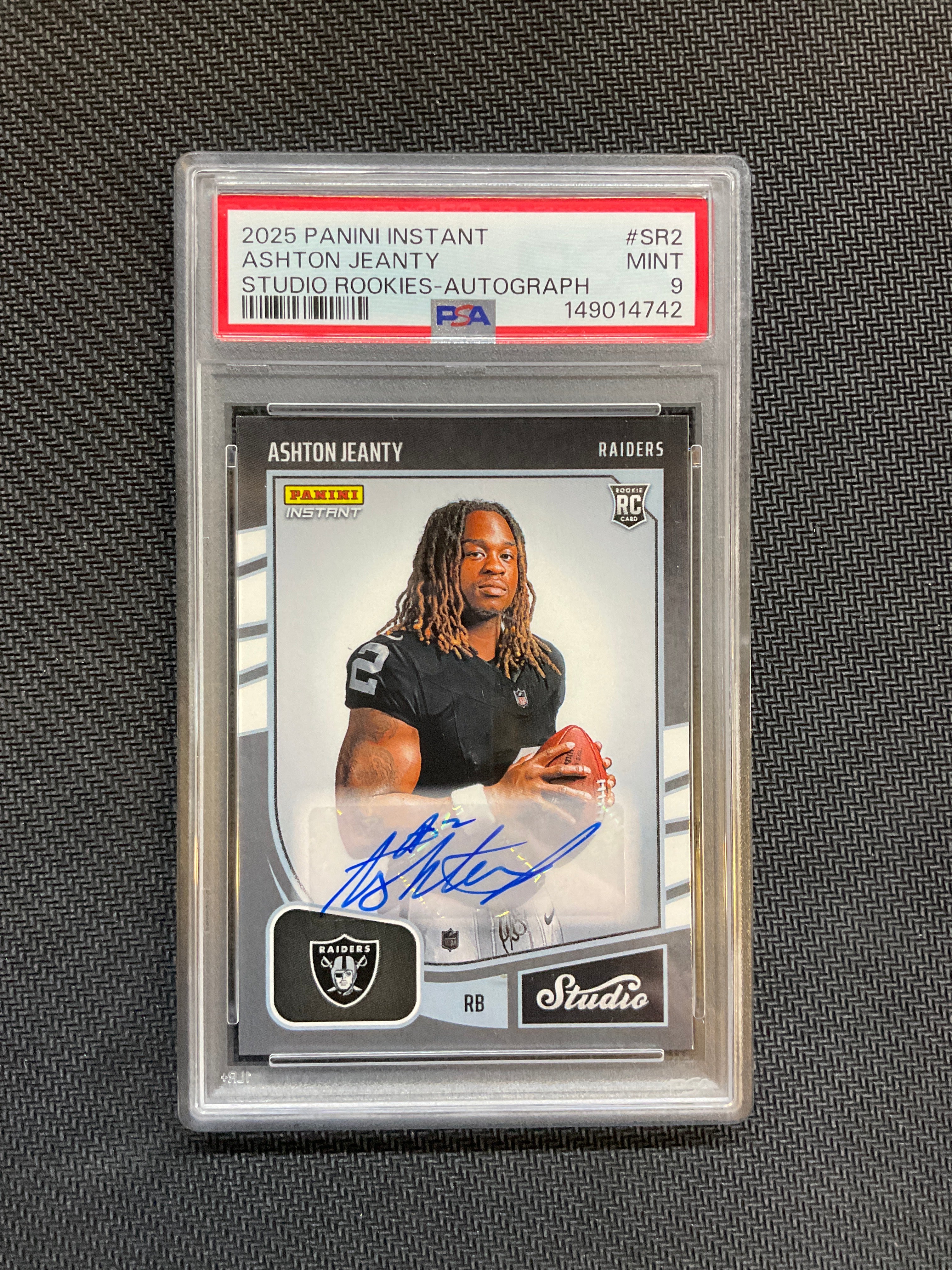 2025 Panini Instant Ashton Jeanty Rookie Auto PSA 9 742
