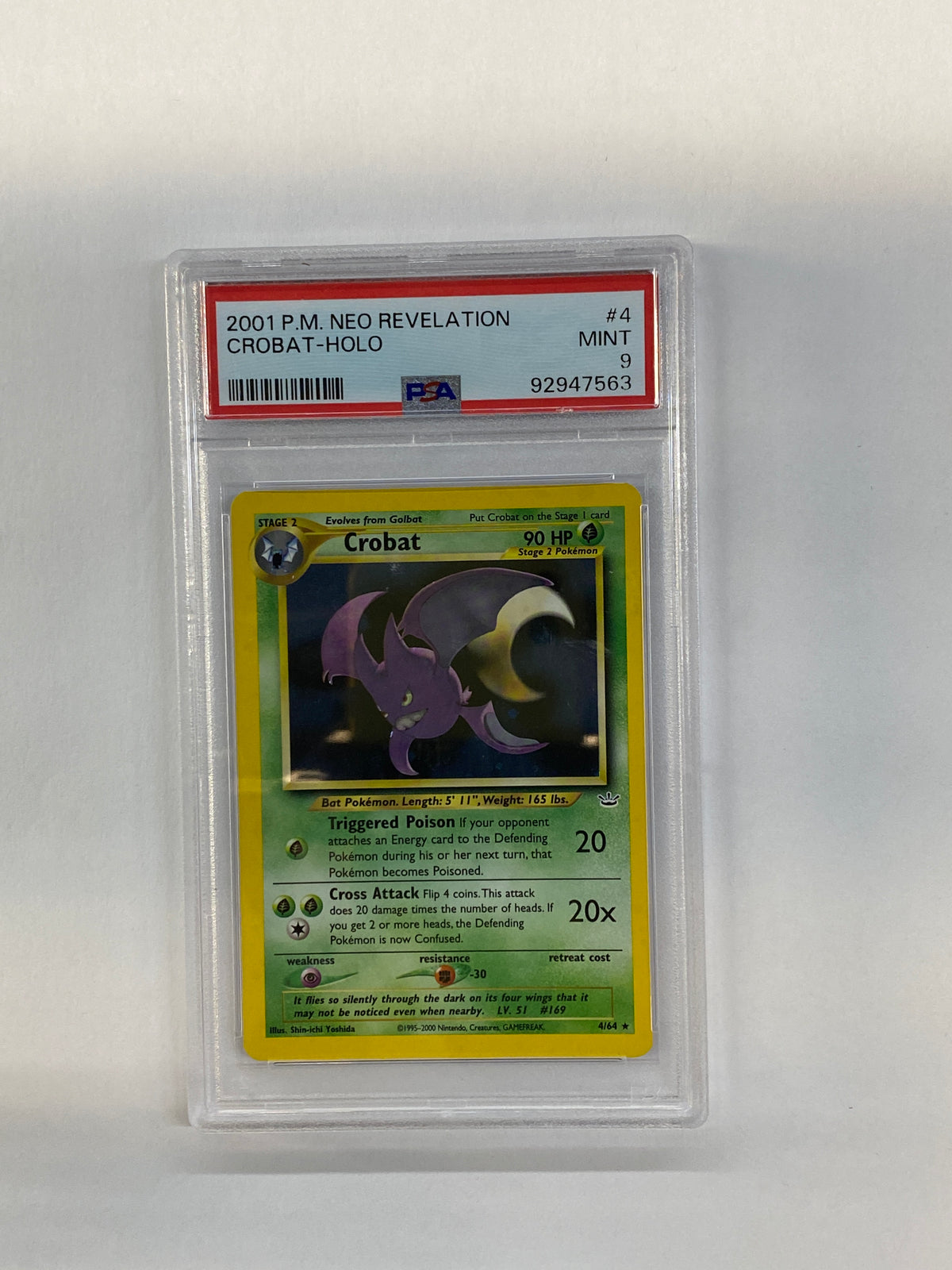 2001 Pokemon Neo Revelation Crobat 4 Holo PSA 9
