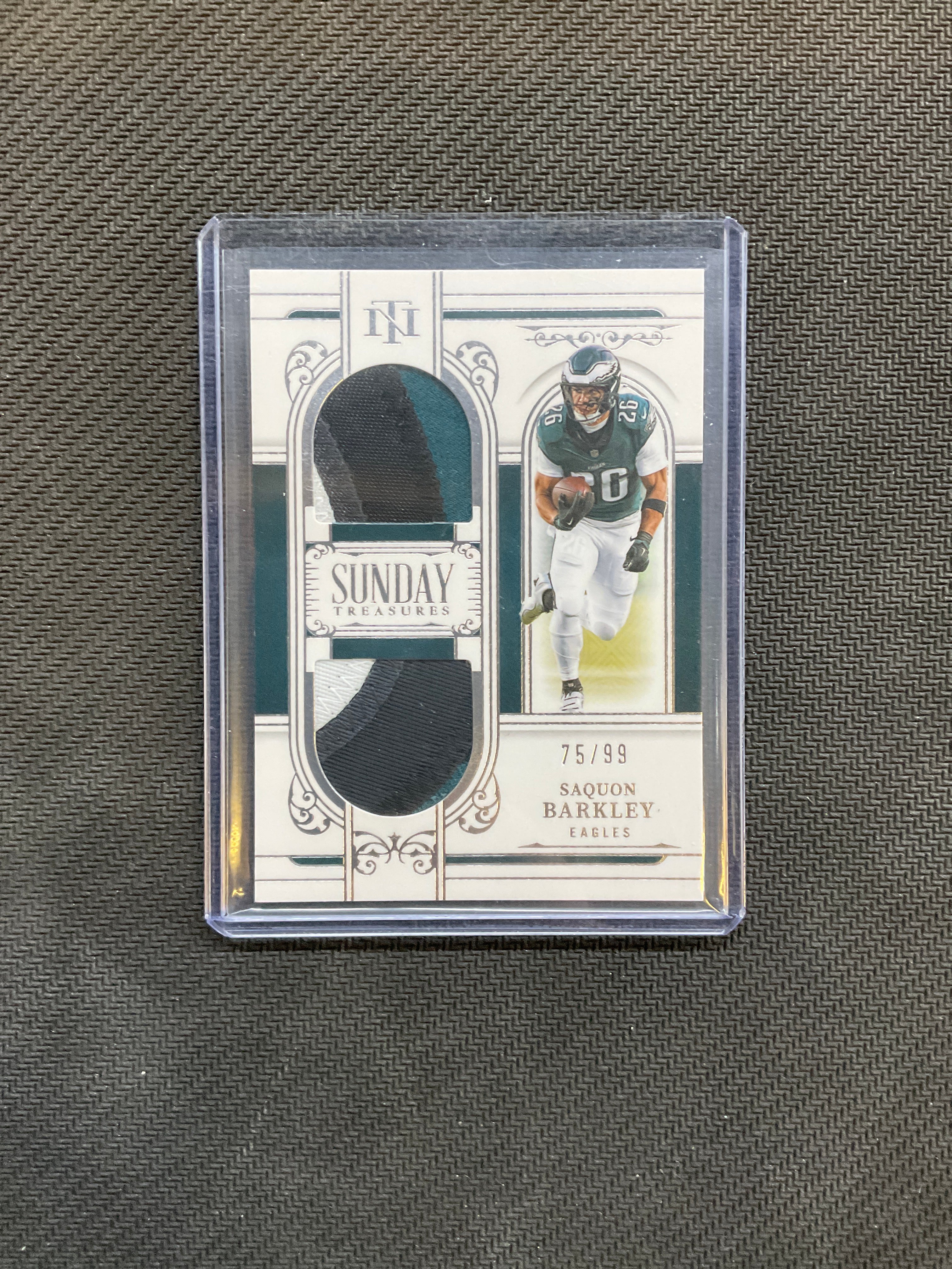 2025 National Treasures Saquon Barkley Dual Patch /99 Eagles