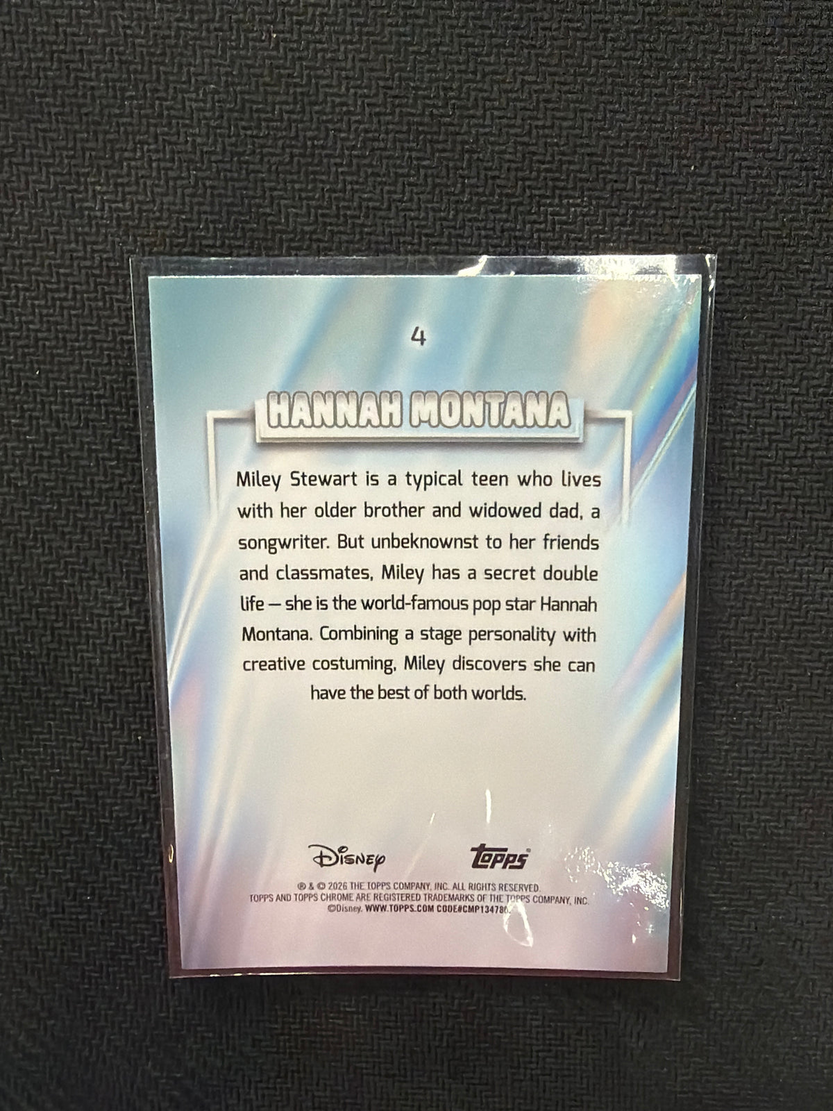 2026 Topps Chrome Disney Hannah Montana Purple /75