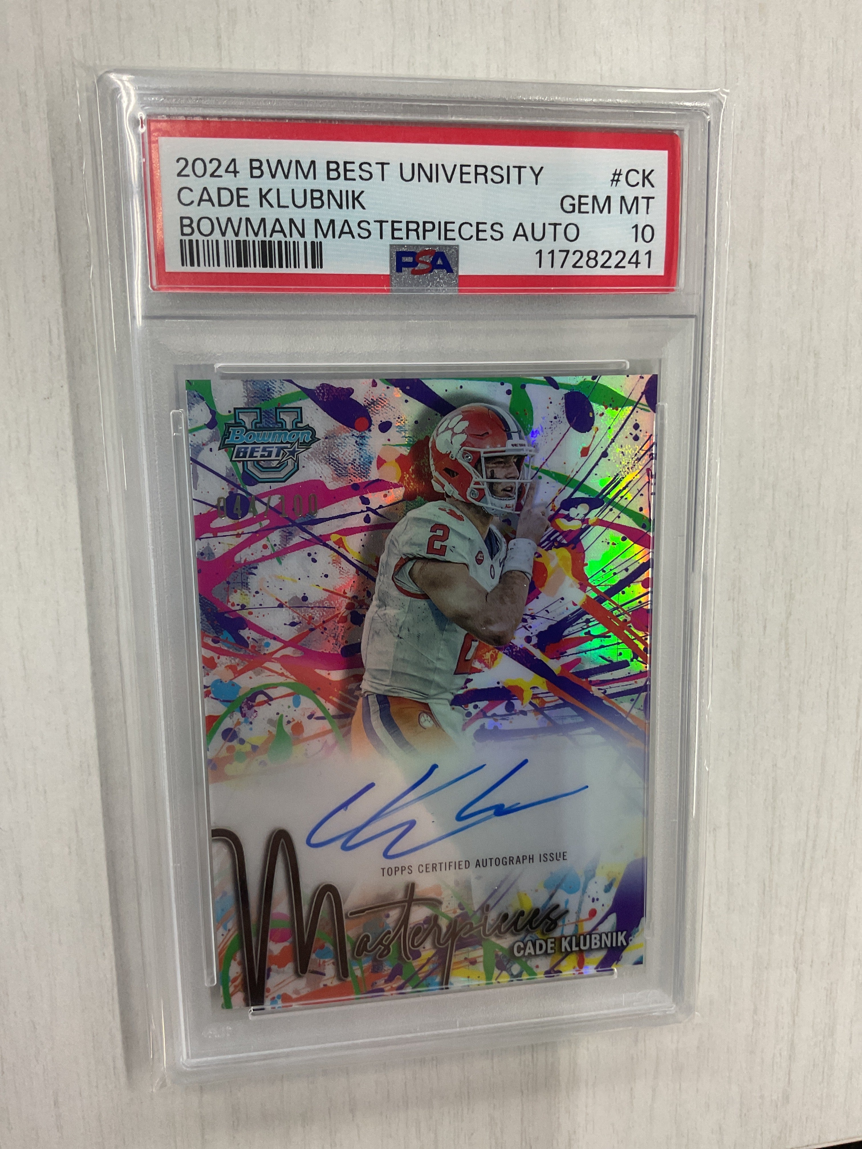2024 Bowman Best U Cade Klubnik Masterpieces Auto PSA 10