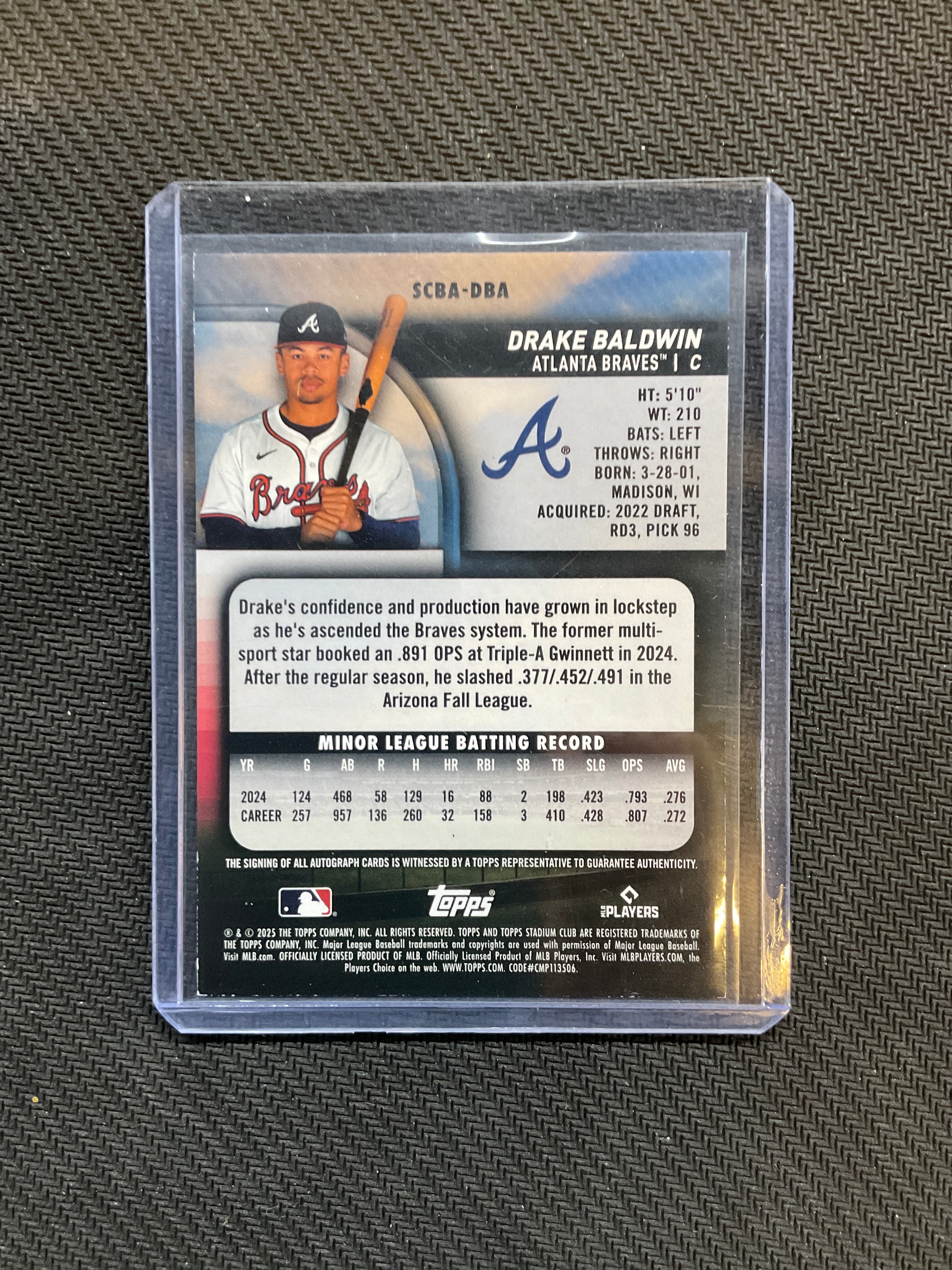 2025 Topps Stadium Club Drake Baldwin Rookie Auto Braves