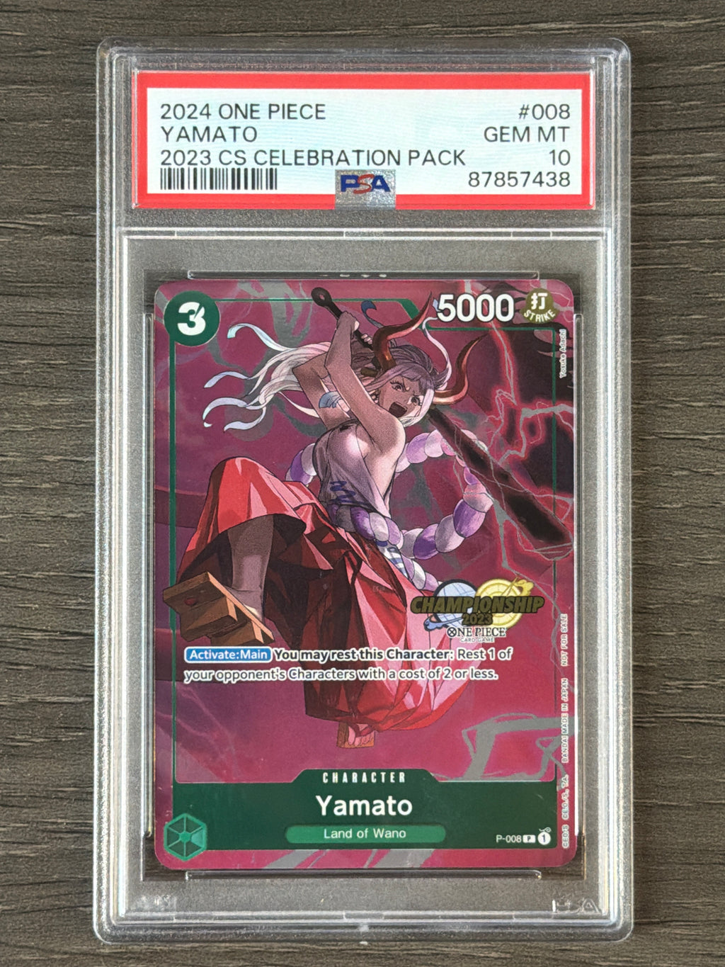 2024 ONE PIECE CHAMPIONSHIP 2023 CELEBRATION PACK 008 YAMATO PSA 10 438