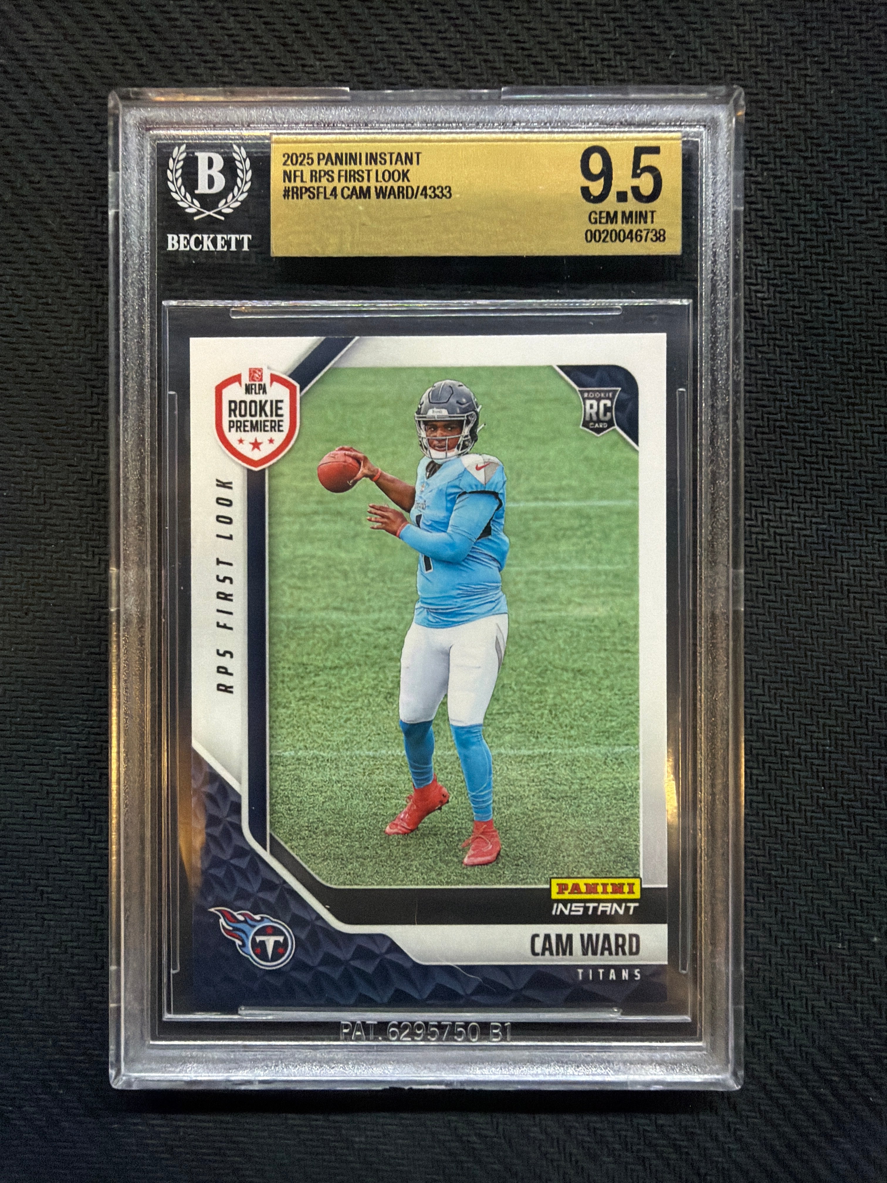 2025 Panini Instant Cam Ward Rookie BGS 9.5 Titans 738