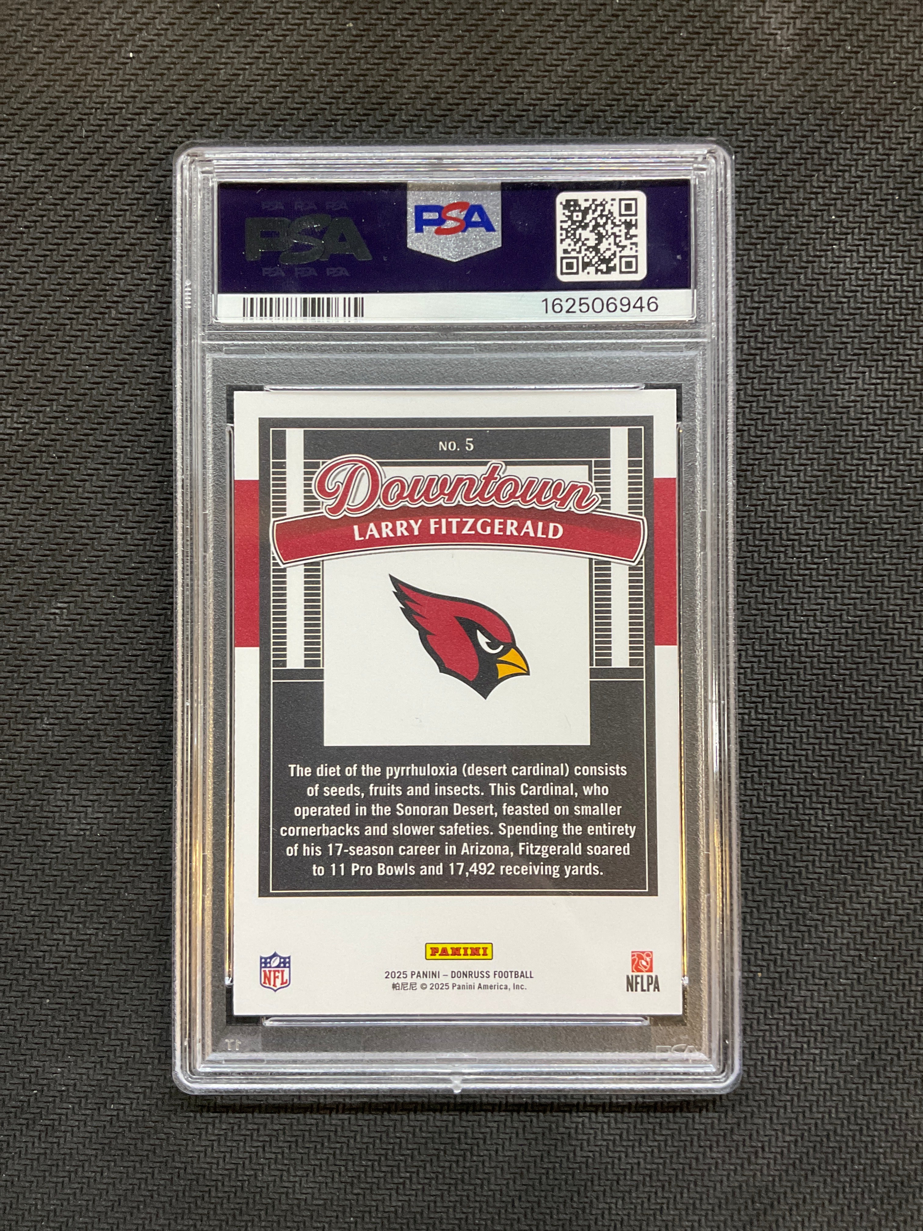 2025 Donruss Larry Fitzgerald Downtown Horizontal PSA 10 Cardinals