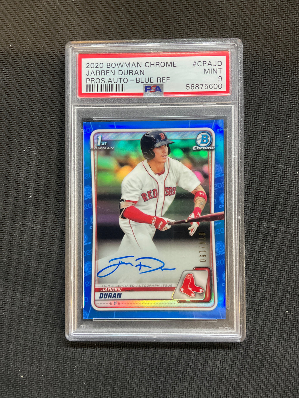 2020 Bowman Chrome Jarren Duran Blue Auto /150 PSA 9 Rookie