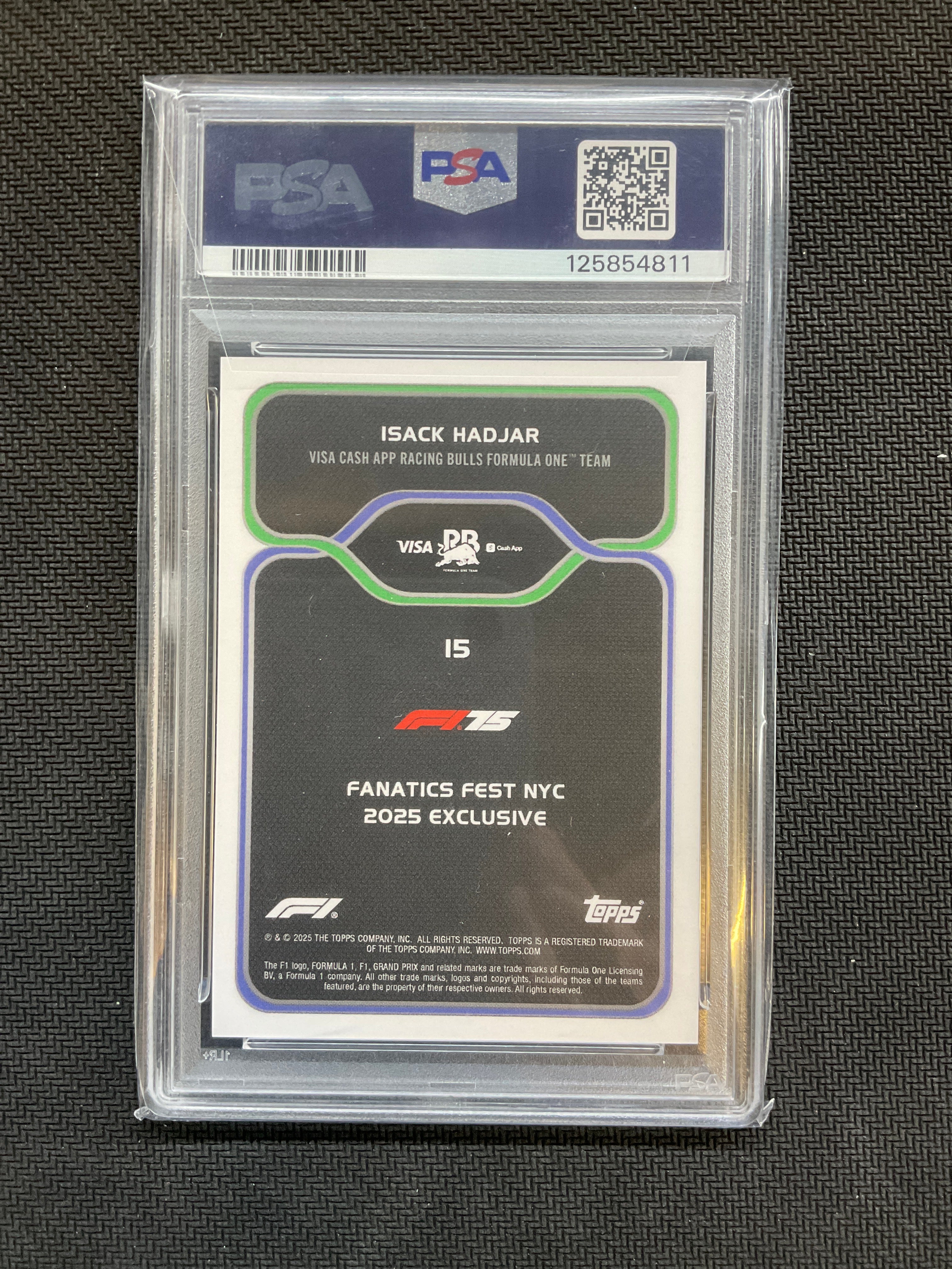 2025 Topps F1 Fanatics Fest Isack Hadjar #15 Rookie PSA 10