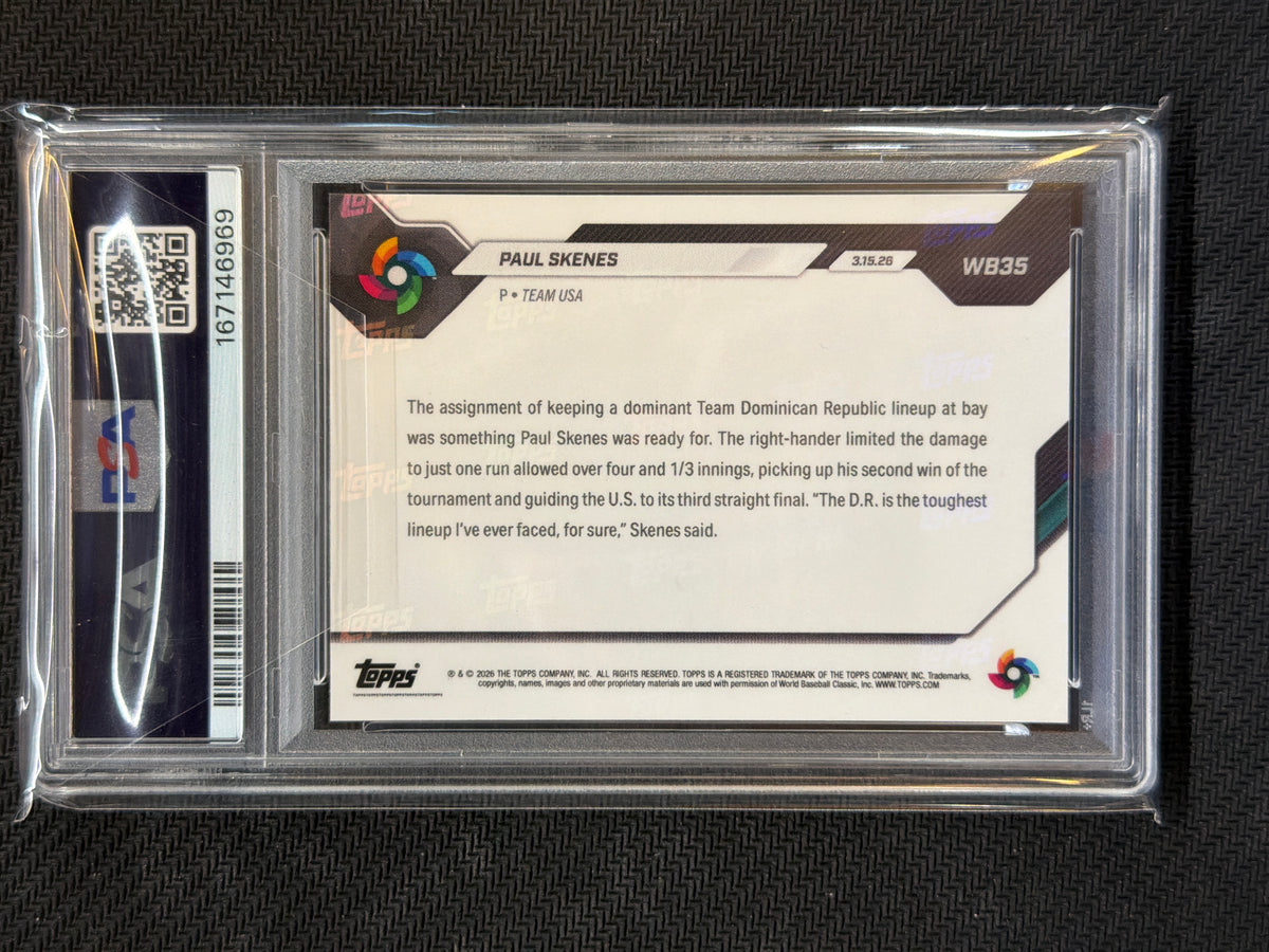 2026 Topps Now WBC Paul Skenes #WB35 3rd Straight Final PSA 10 969