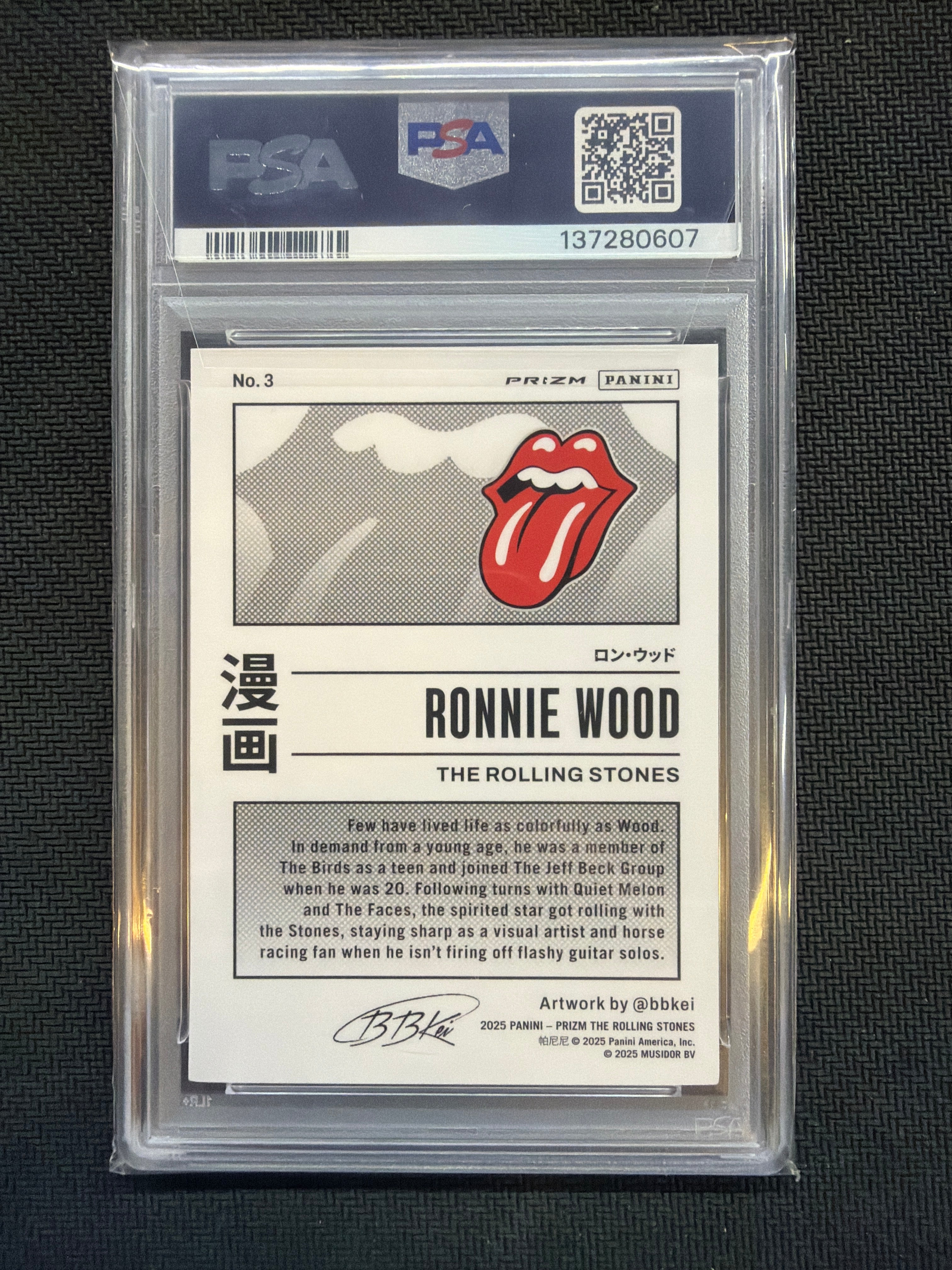 2025 Prizm Rolling Stones Ronnie Wood Manga PSA 9