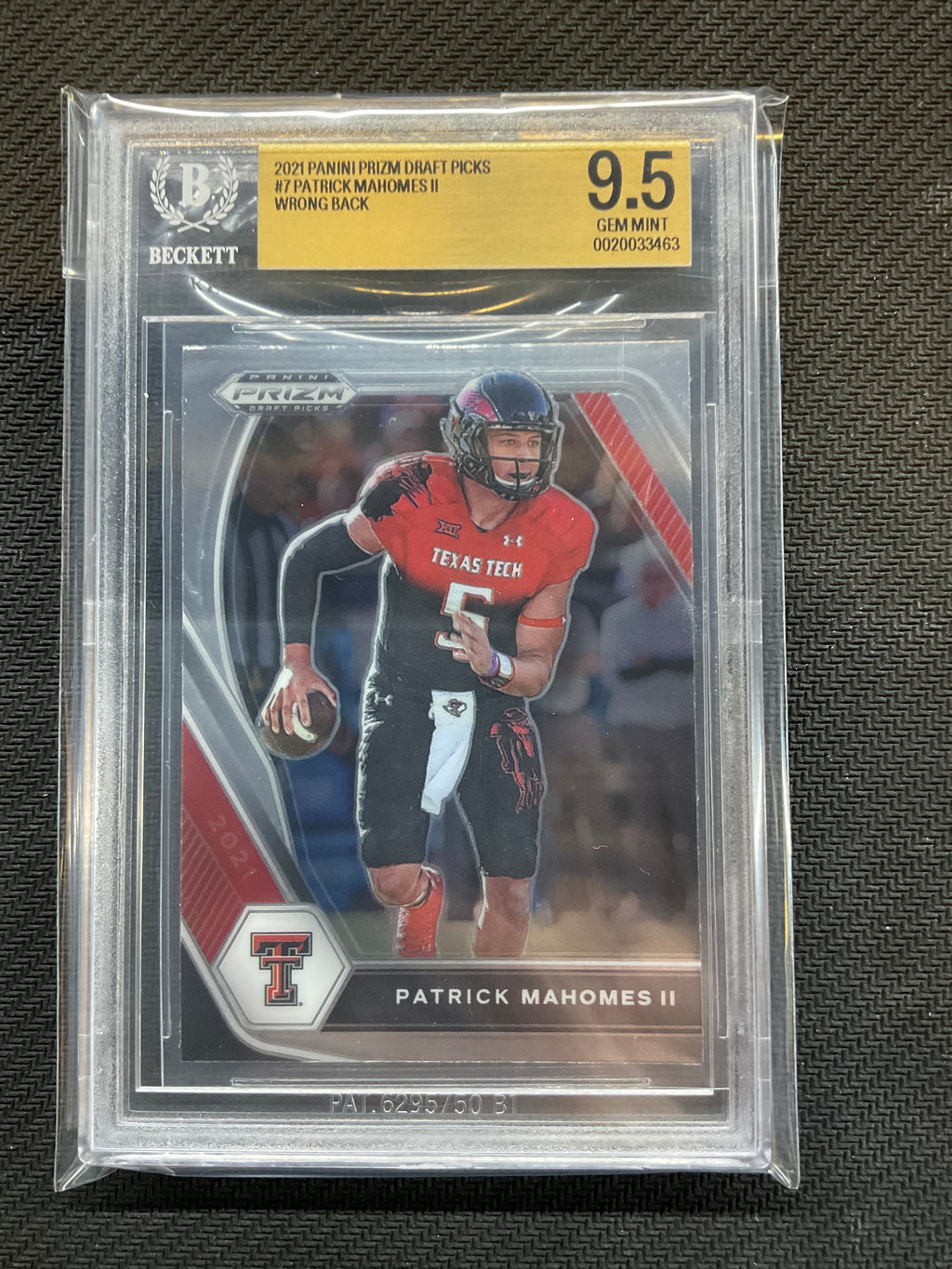 2021 Prizm Draft Picks Patrick Mahomes II BGS 9.5 Texas Tech