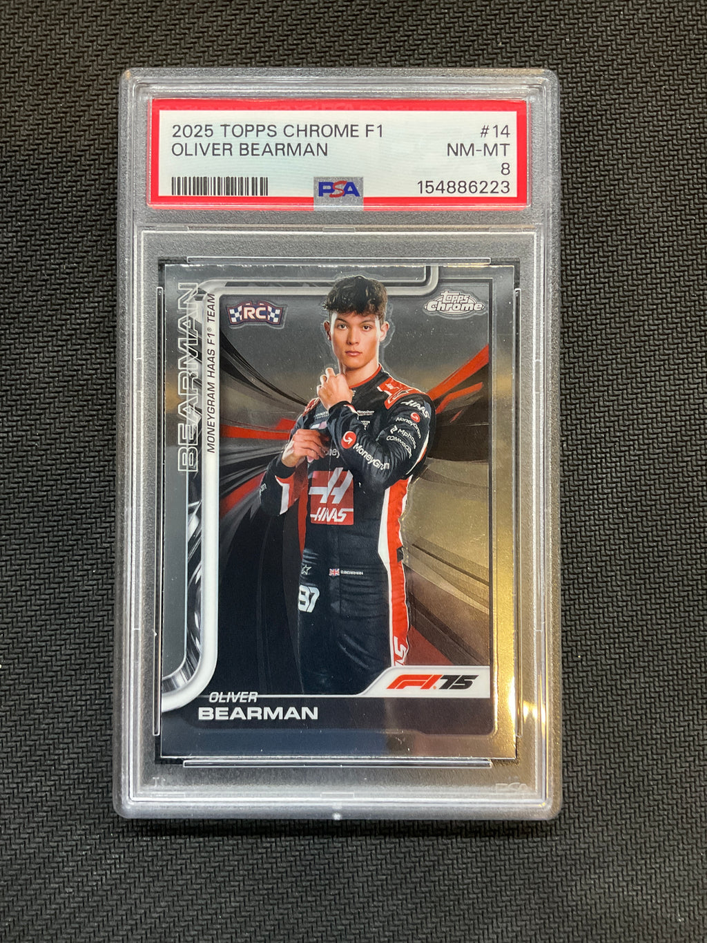 2025 Topps Chrome F1 Oliver Bearman PSA 8