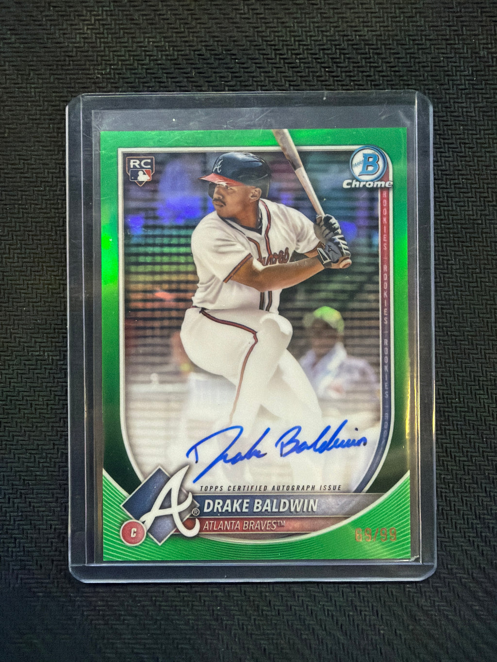 2025 Bowman Chrome Drake Baldwin Green Auto /99 Braves