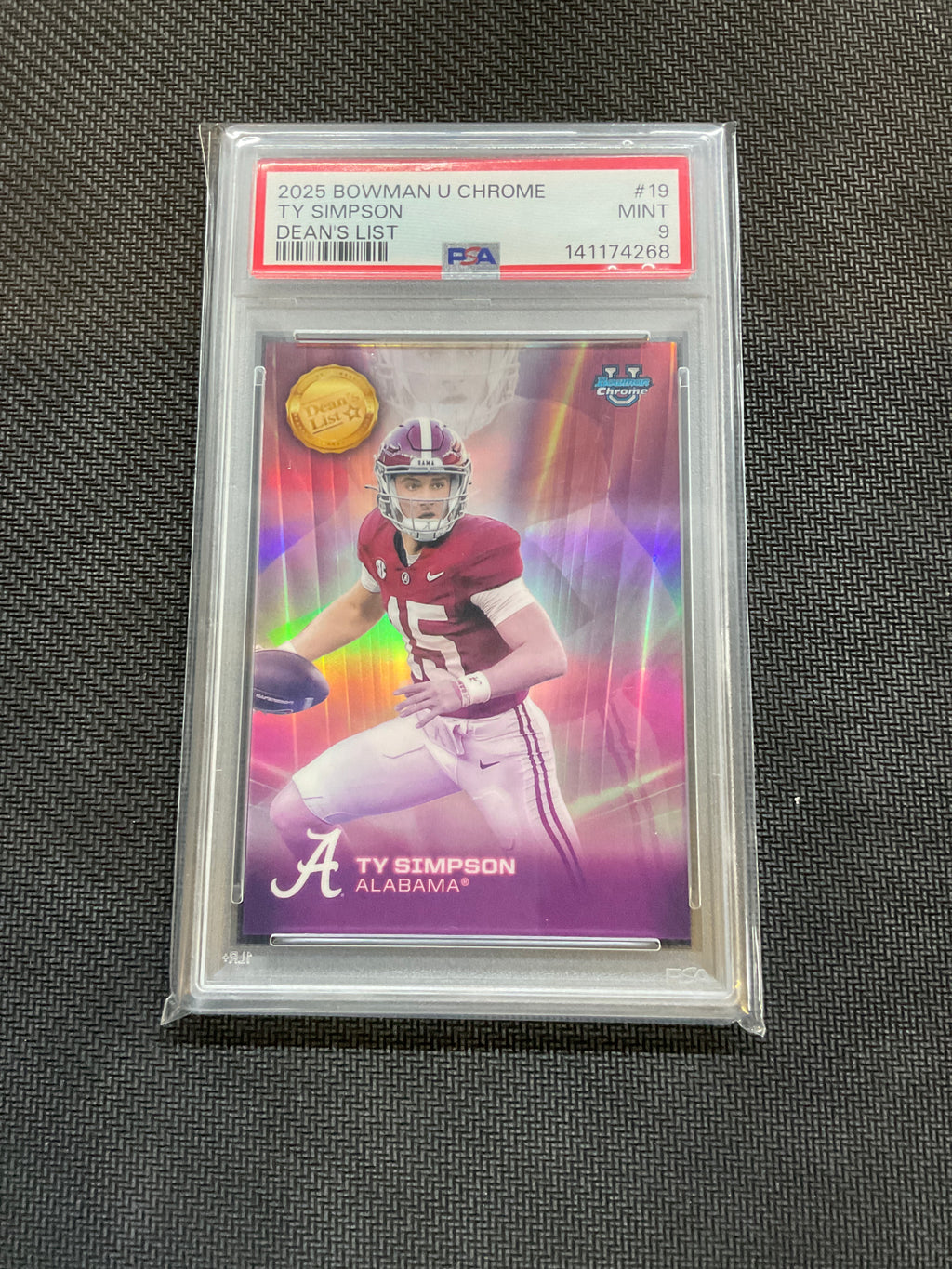 2025 Bowman U Chrome Ty Simpson Dean's List PSA 9 Case Hit Alabama