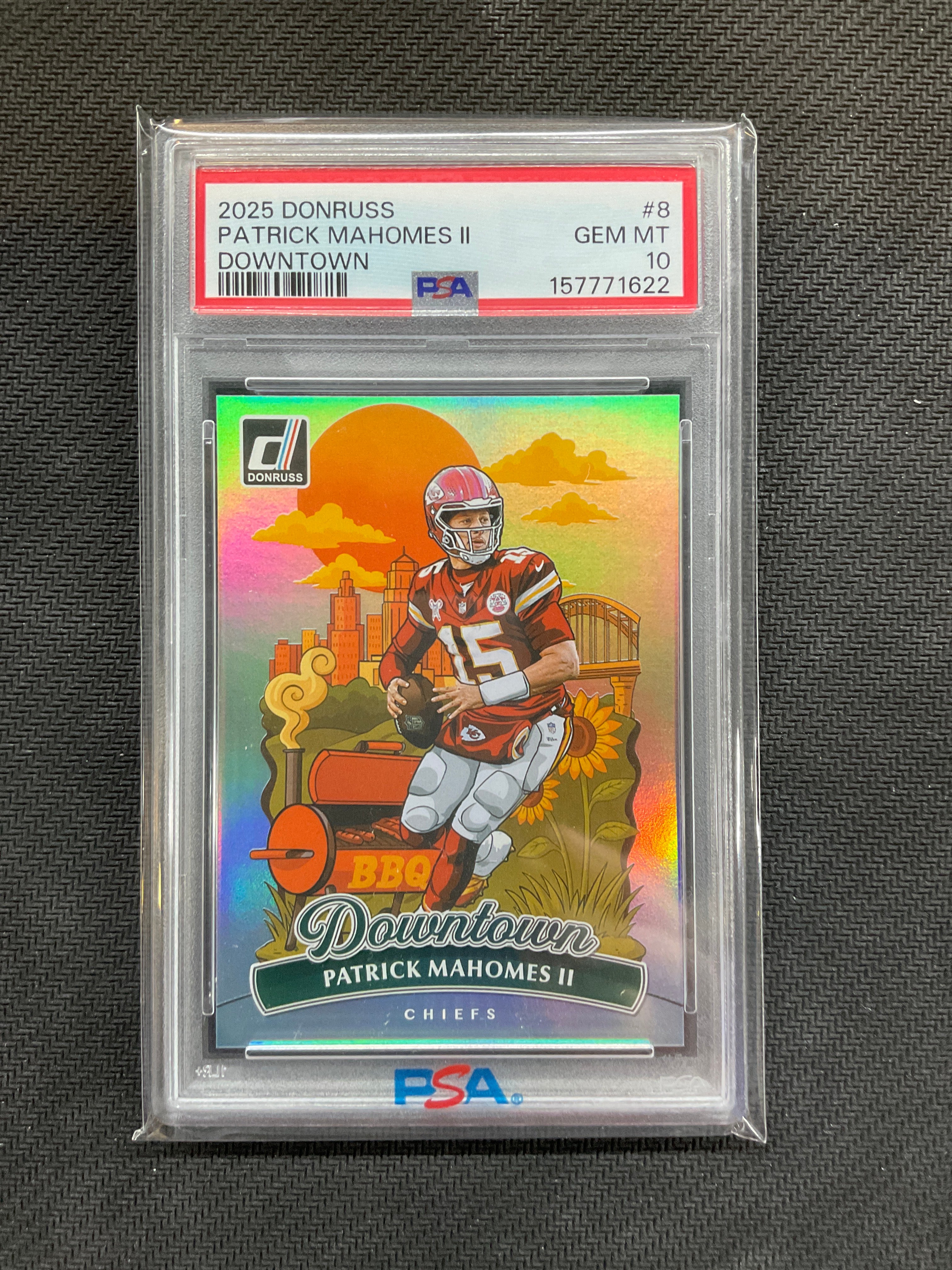 2025 Donruss Patrick Mahomes II Downtown! #8 PSA 10 1622 Cheifs