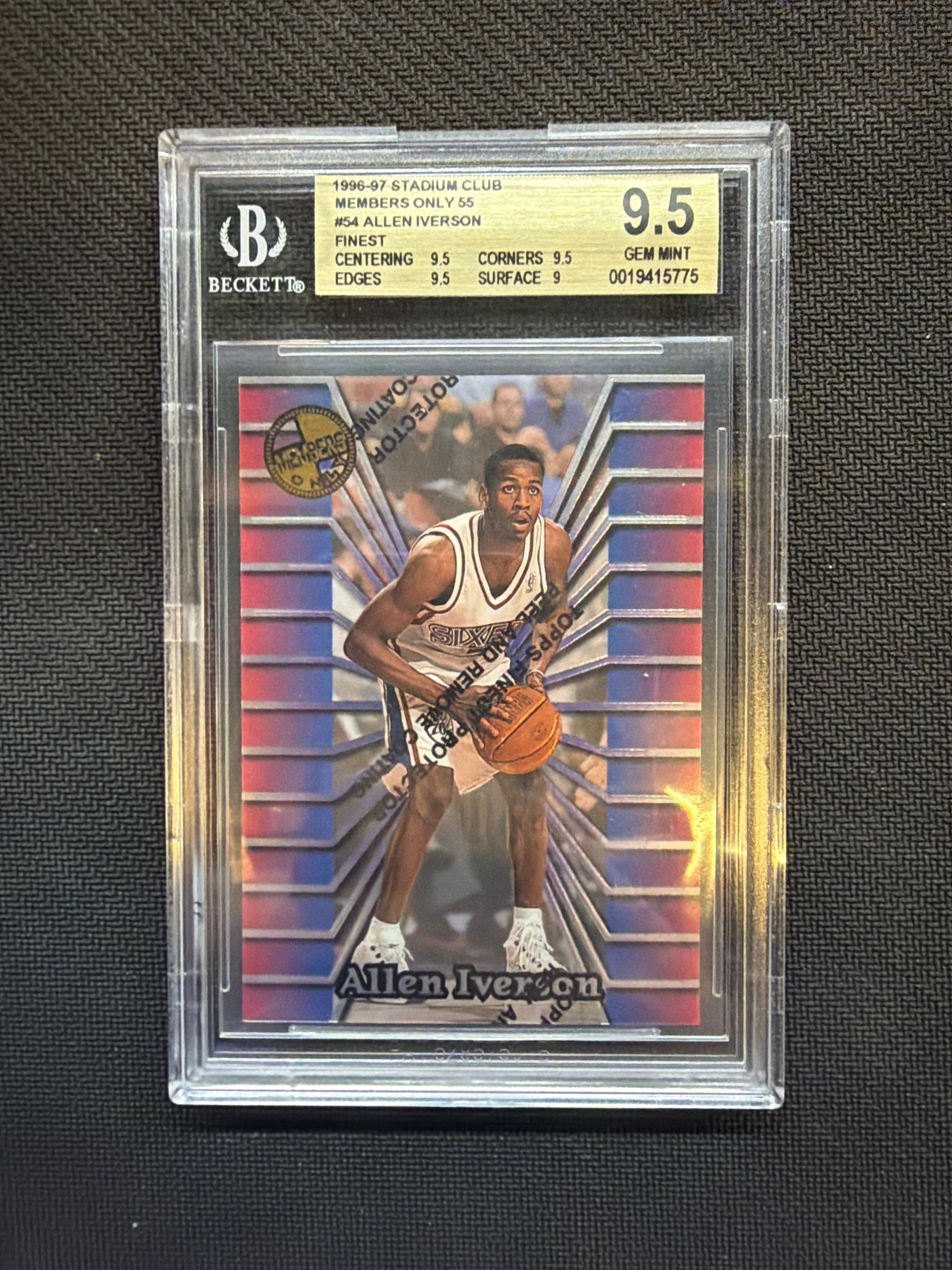 1996-97 Stadium Club Members Only Allen Iverson Finest Rookie BGS 9.5