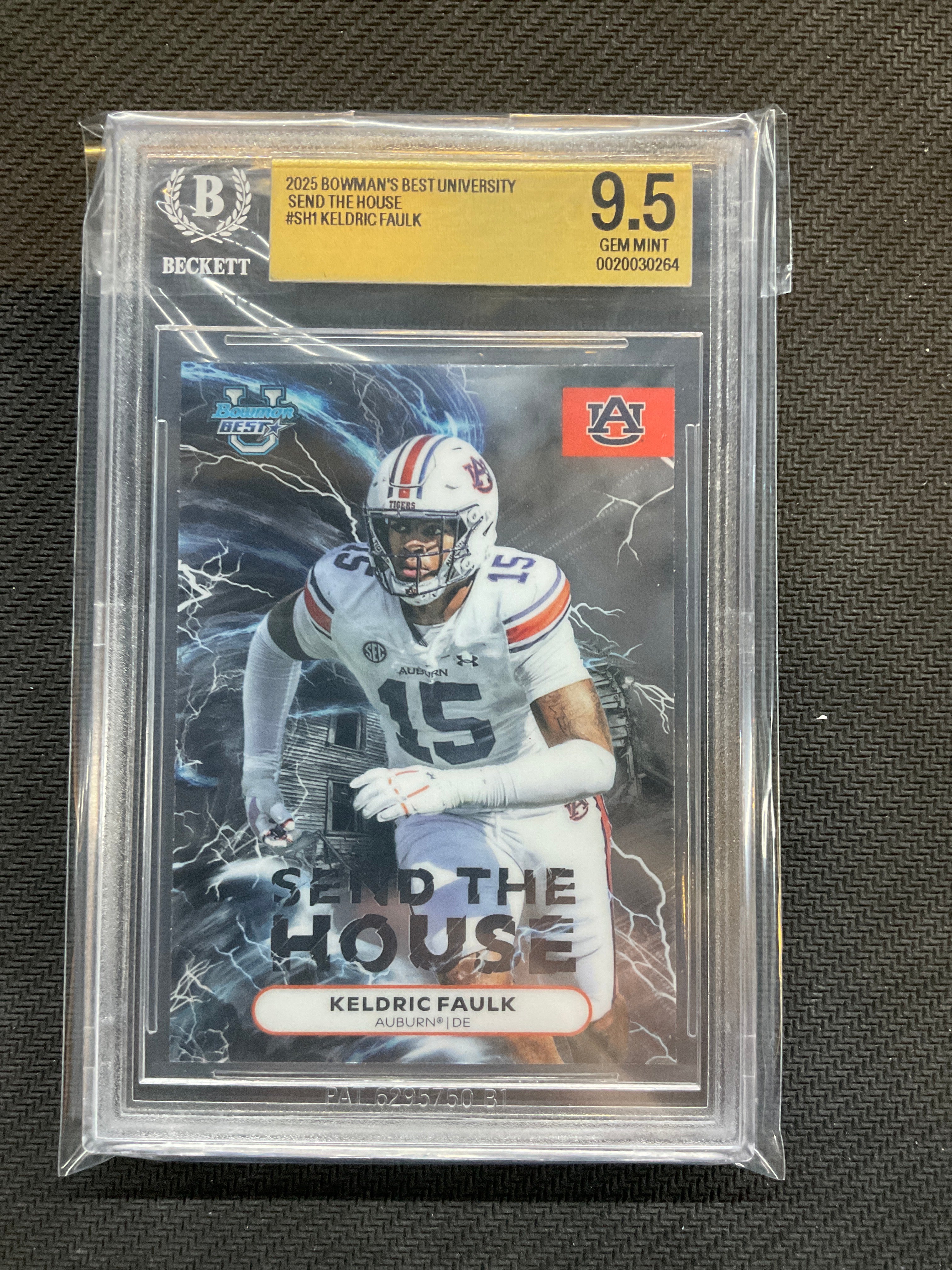 2025 Bowman U Best Keldric Faulk Rookie Send The House BGS 9.5 Auburn