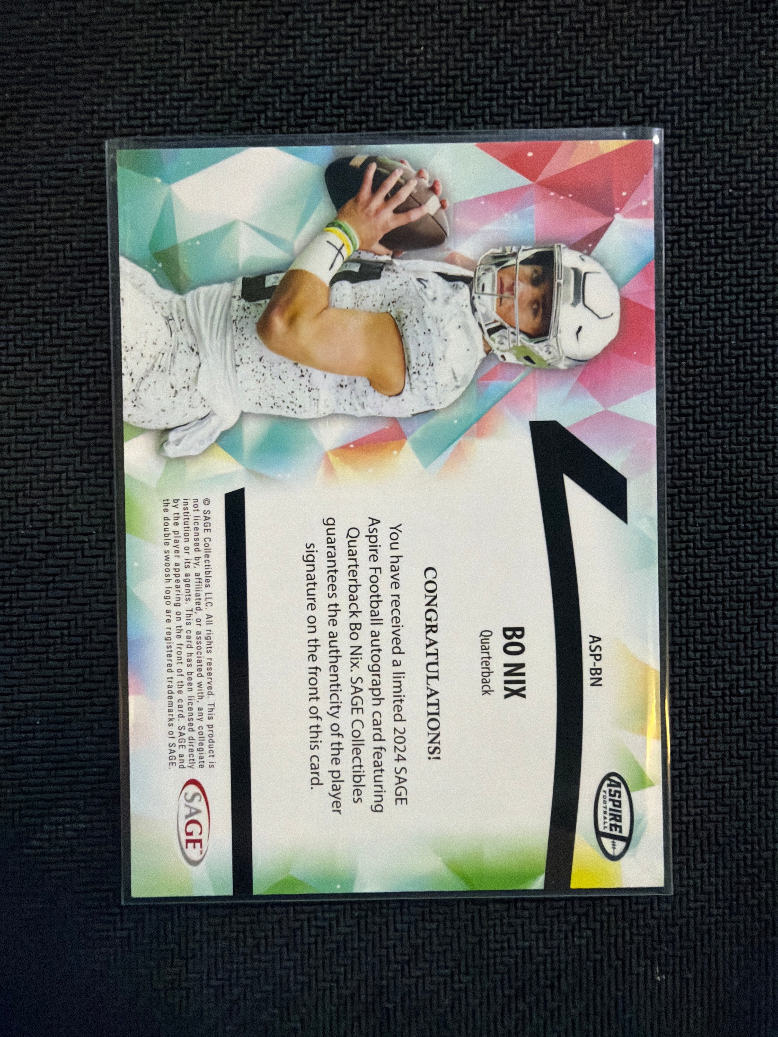 2024 Aspire Football Bo Nix Rookie Auto