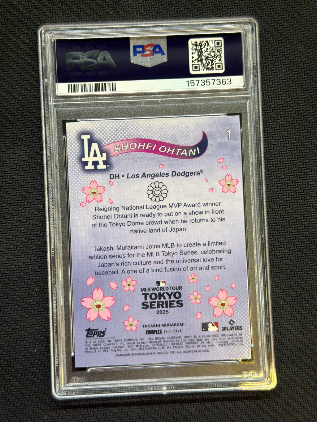 2025 Topps Murakami Shohei Ohtani Tokyo Series #1 PSA 10 363 Dodgers Batting