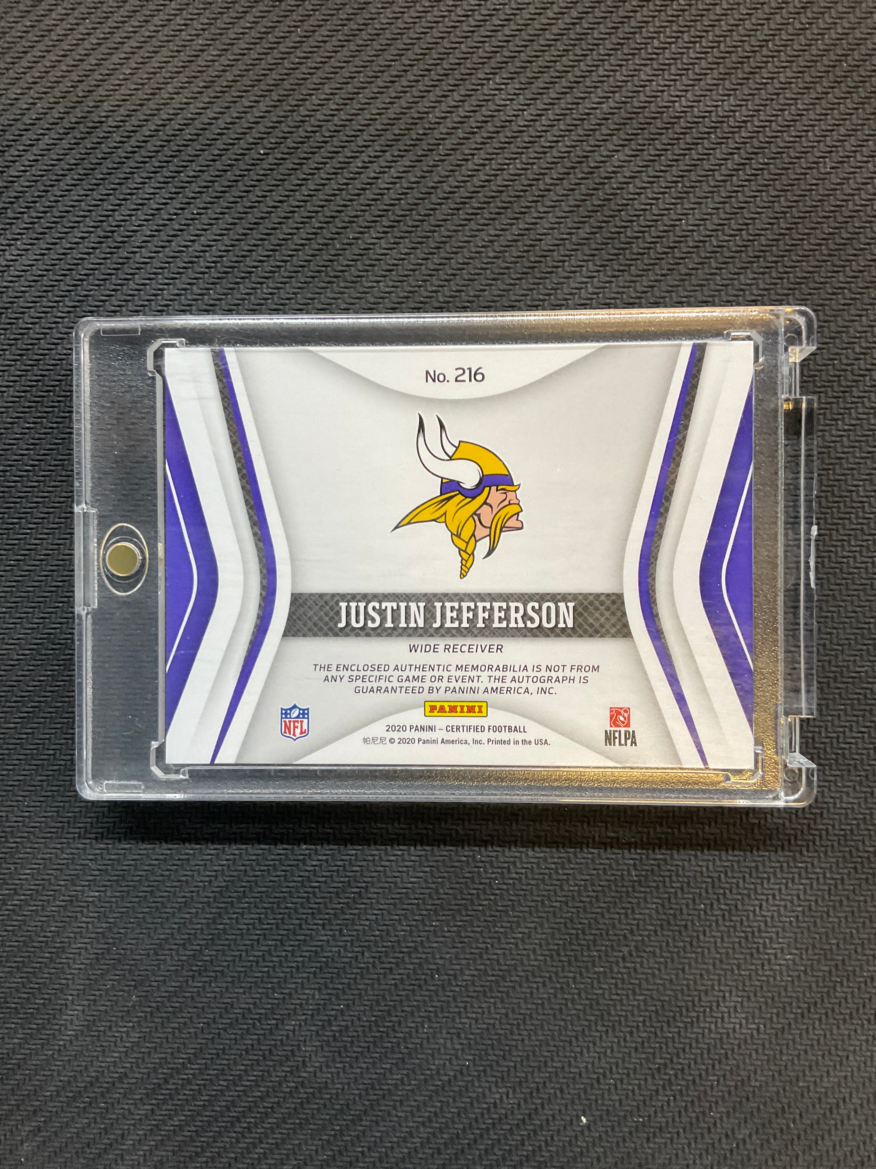 2020 Panini Certified Justin Jefferson Rookie Patch Auto /20 Vikings