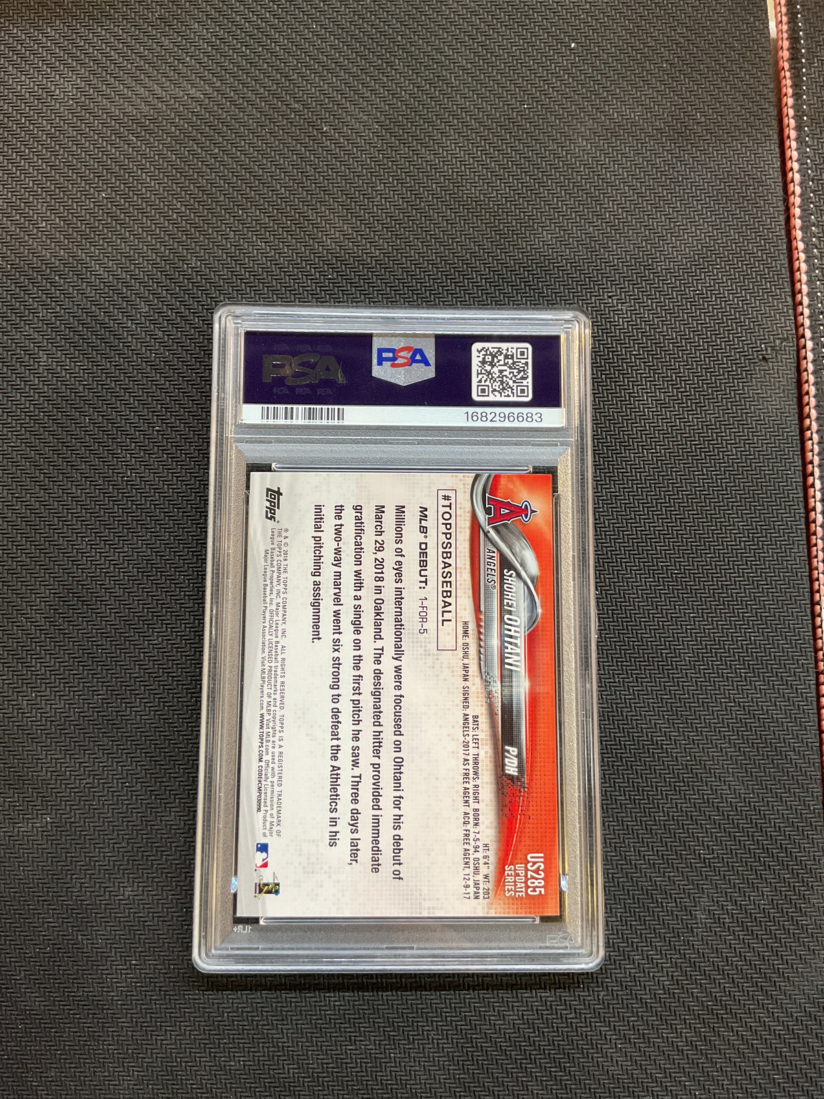 2018 Topps Update Shohei Ohtani Rookie Debut PSA 10 Angels