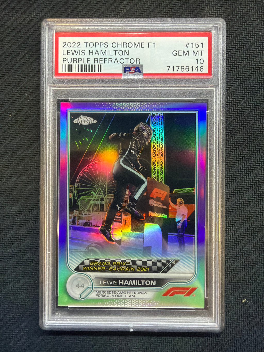 2022 Topps Chrome F1 Lewis Hamilton Purple /399 PSA 10 146