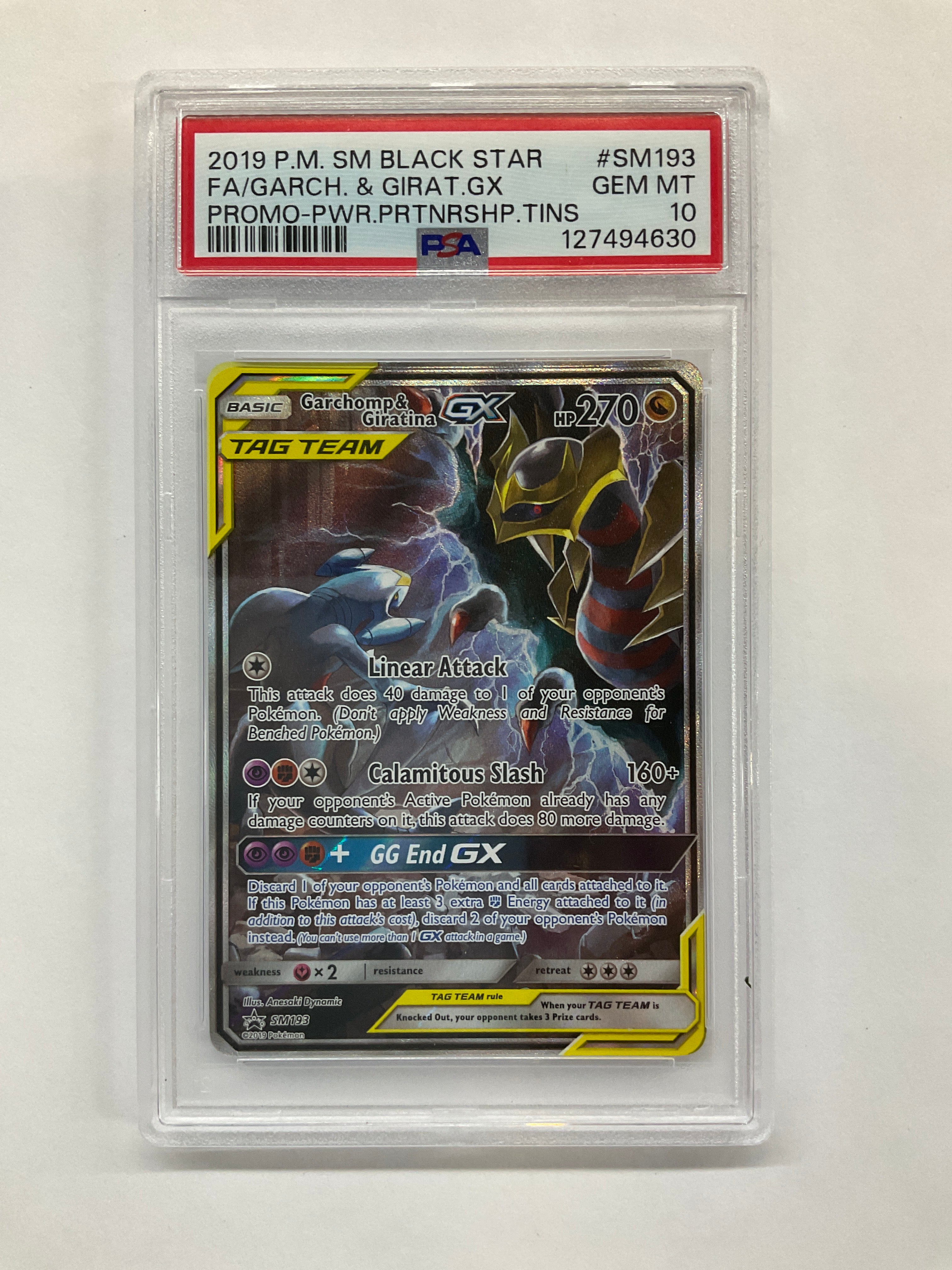 2019 Pokemon Promo Garchomp & Giratina GX SM193 PSA 10