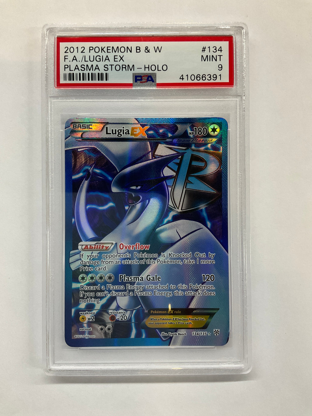 2012 Pokemon Plasma Storm Lugia EX Holo 134 PSA 9