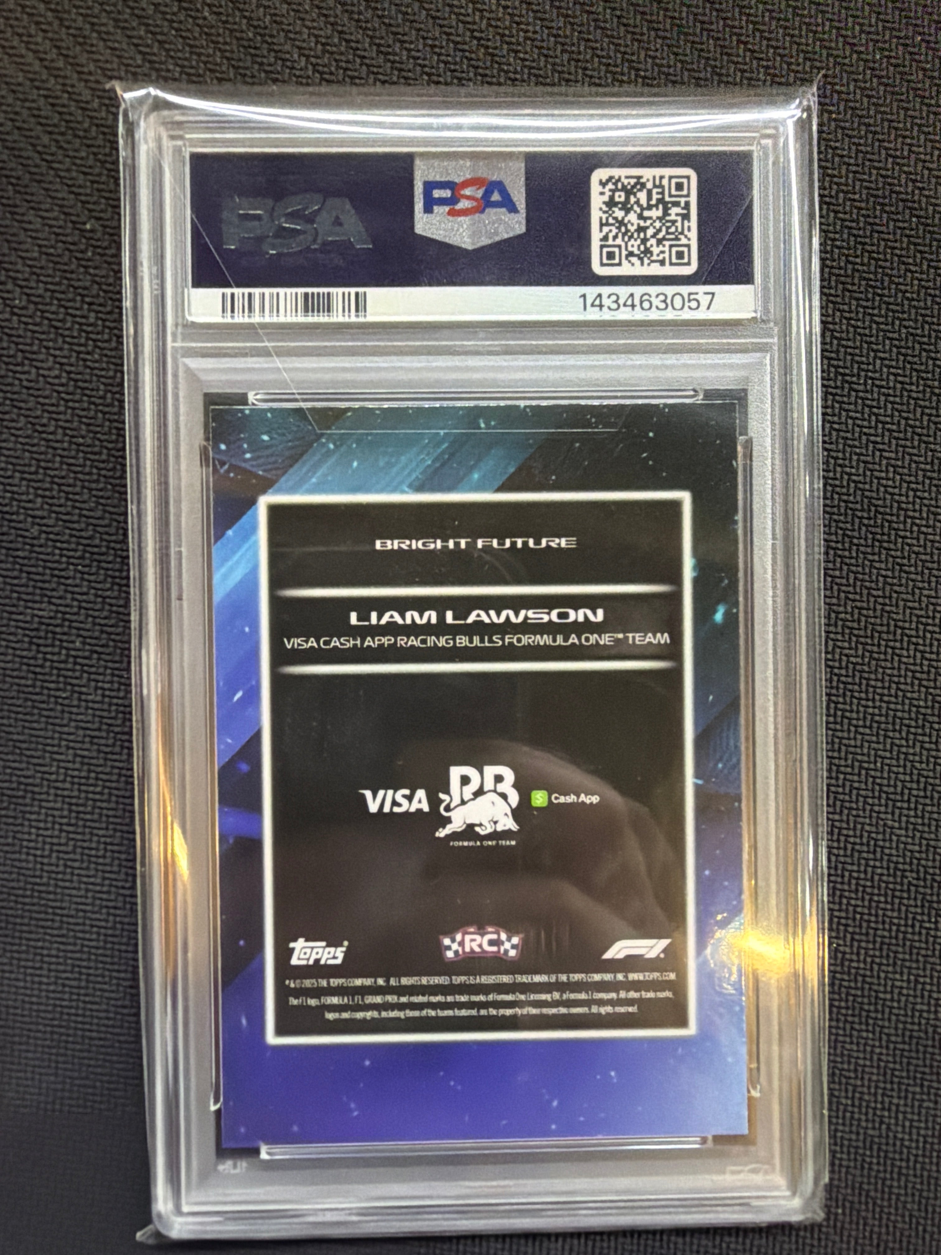 2025 Topps Lights Out Liam Lawson Bright Fututre Rookie PSA 10
