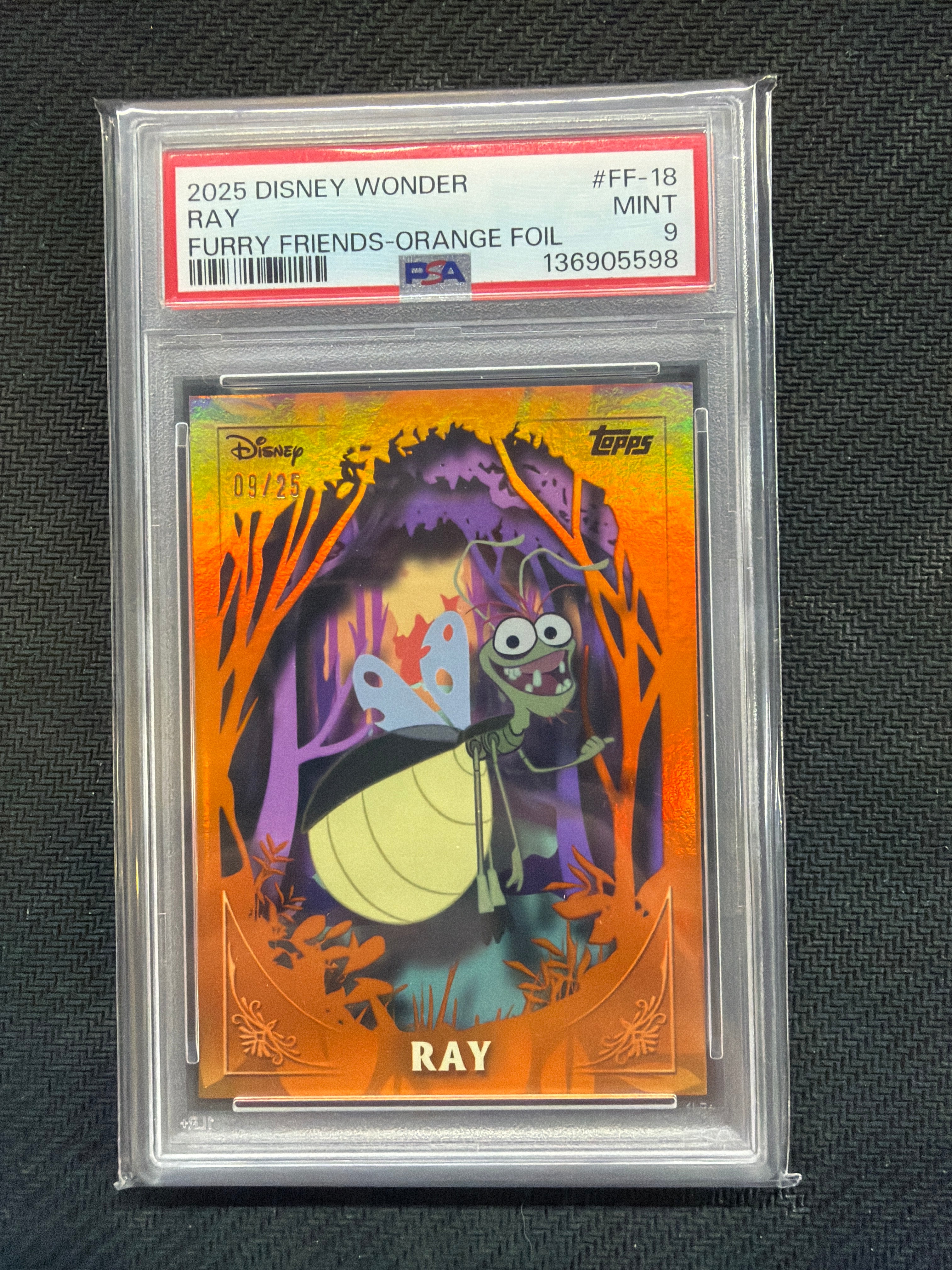 2025 Topps Disney Wonder Ray Orange /25 PSA 9
