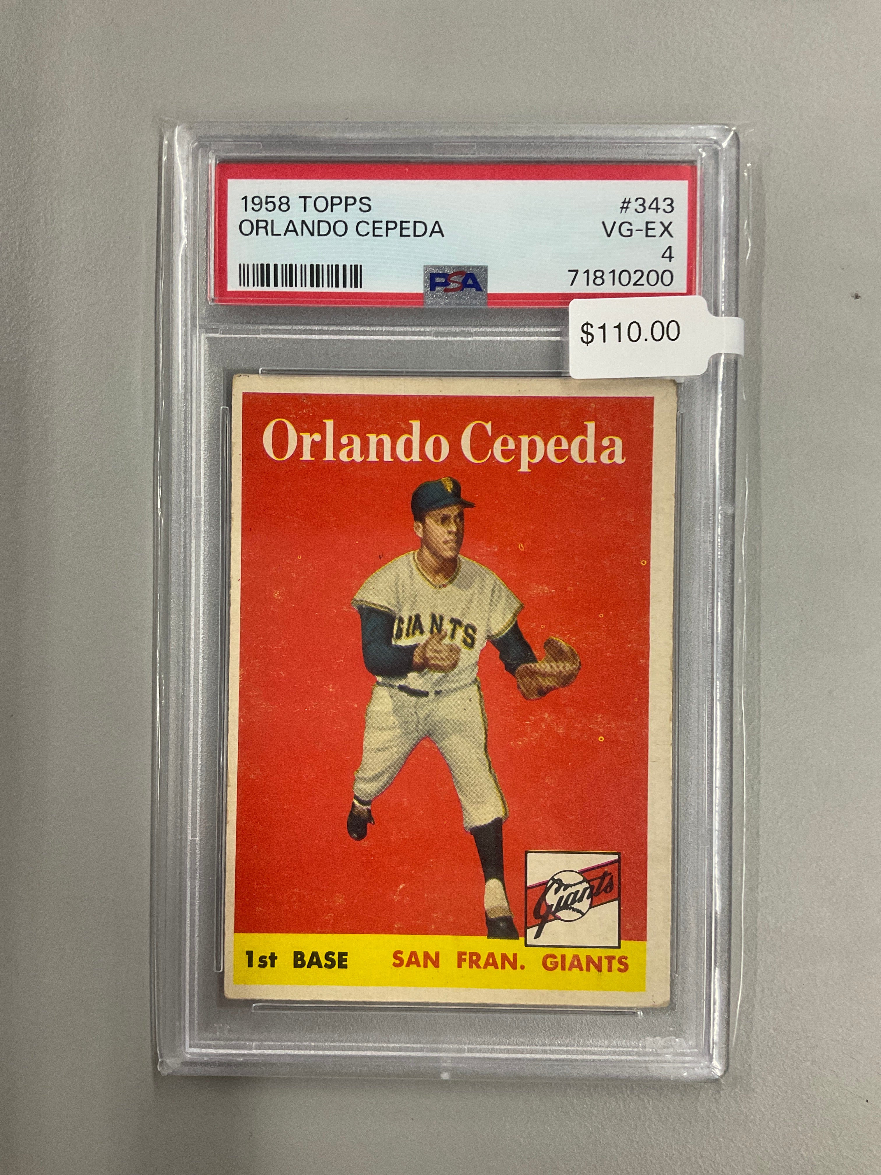 1958 Topps Orlando Cepeda #343 PSA 4 Giants