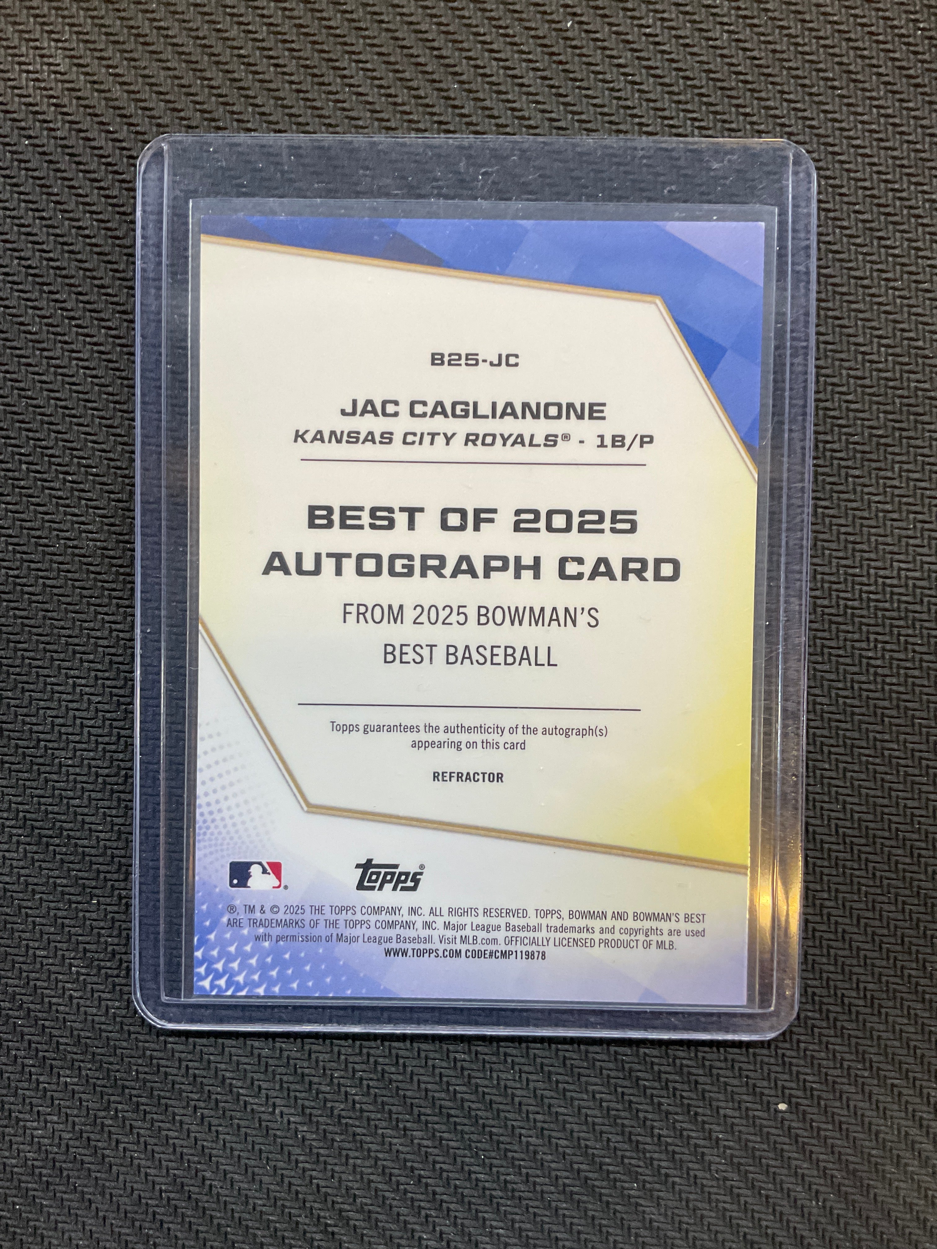 2025 Bowman's Best Jac Caglianone Rookie Auto Refractor