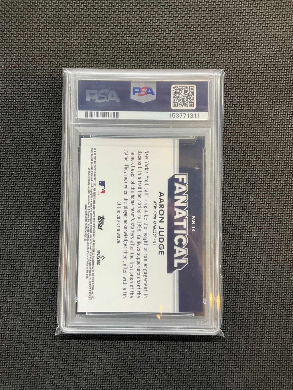 2025 Topps Chrome Aaron Judge Fanatical PSA 10 Yankees