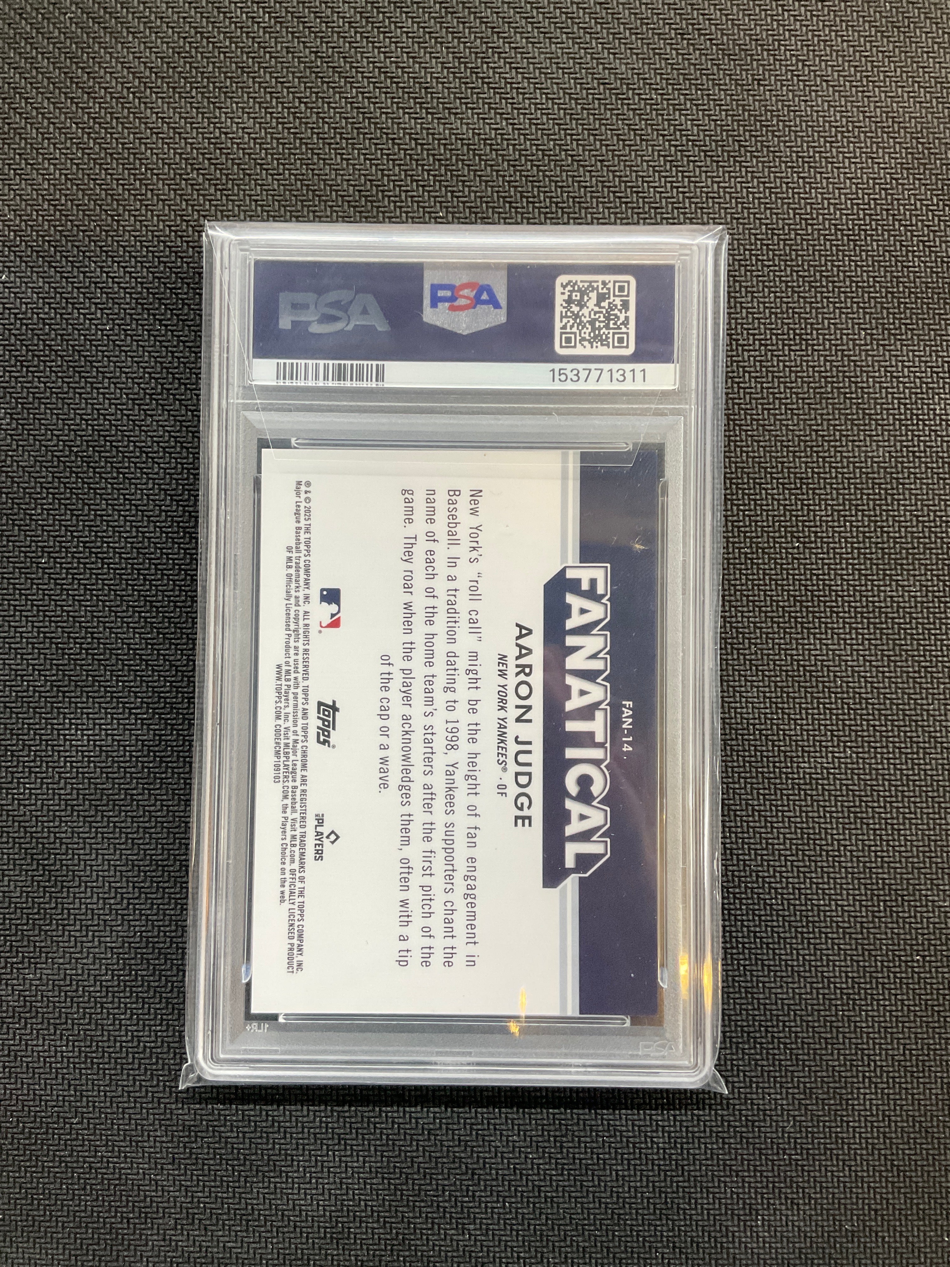 2025 Topps Chrome Aaron Judge Fanatical PSA 10 Yankees