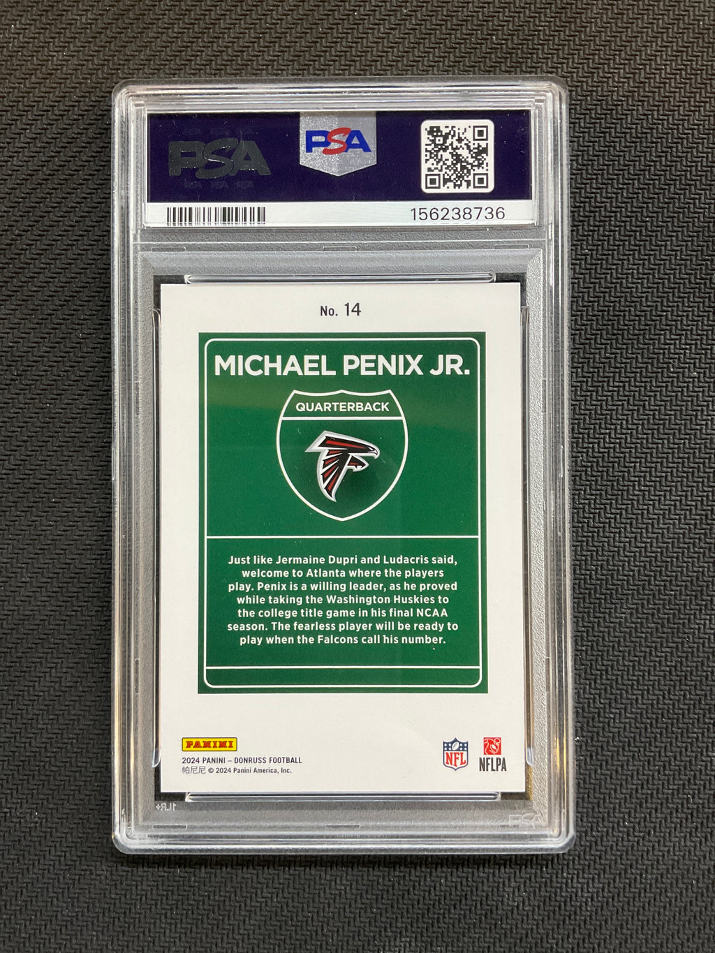 2024 Donruss Michael Penix Jr. #14 Downtown! PSA 8