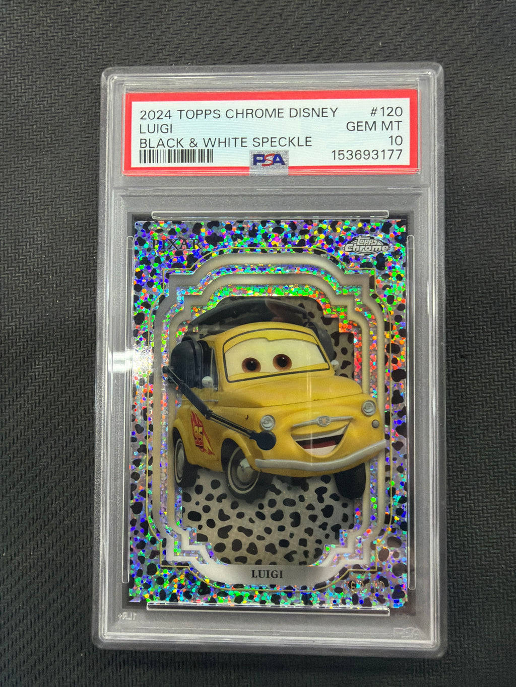 2024 Topps Chrome Disney Luigi Black & White /101 PSA 10 Cars 117