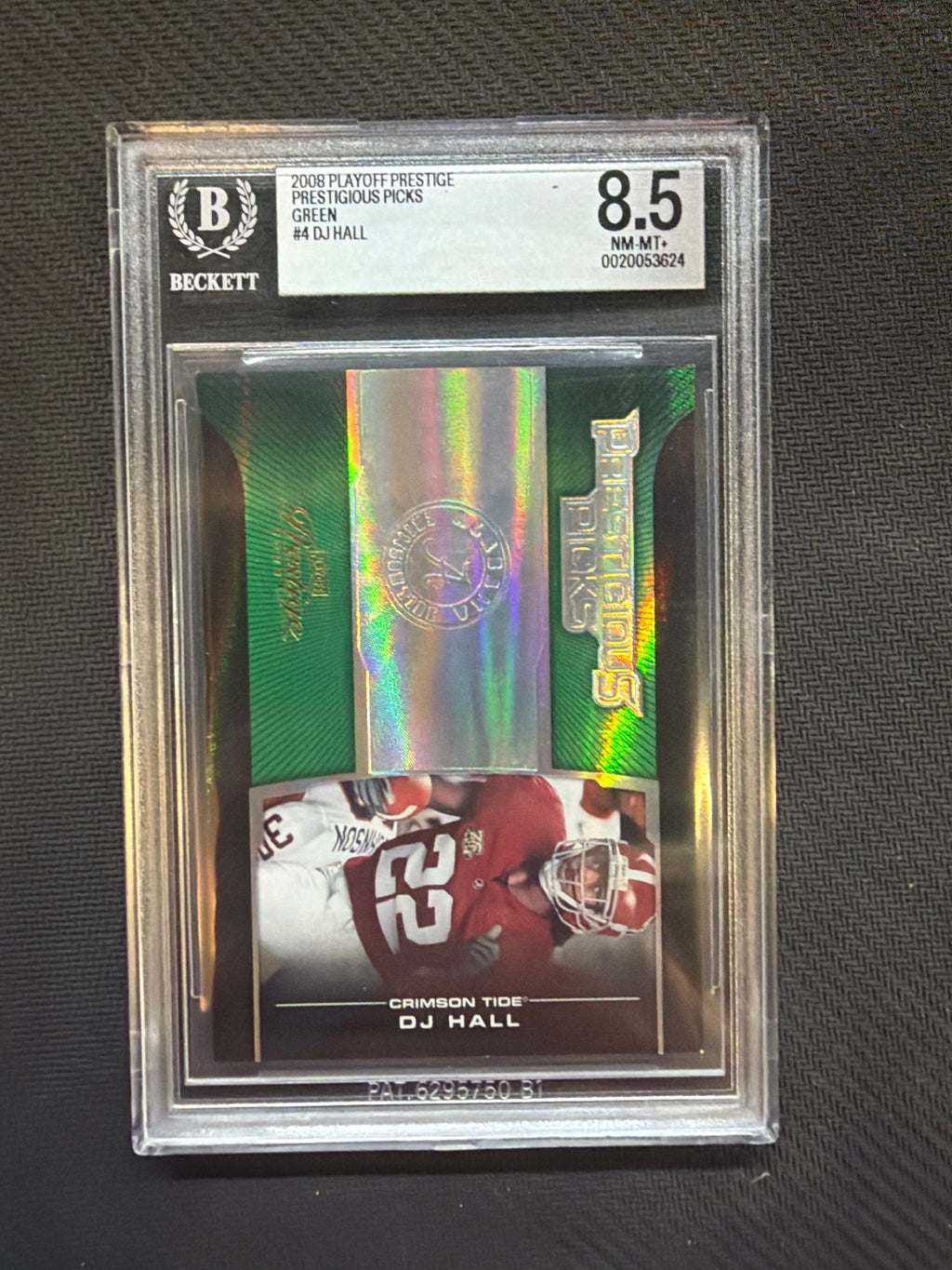 2008 Playoff Prestige DJ Hall Green /100 BGS 8.5 Alabama
