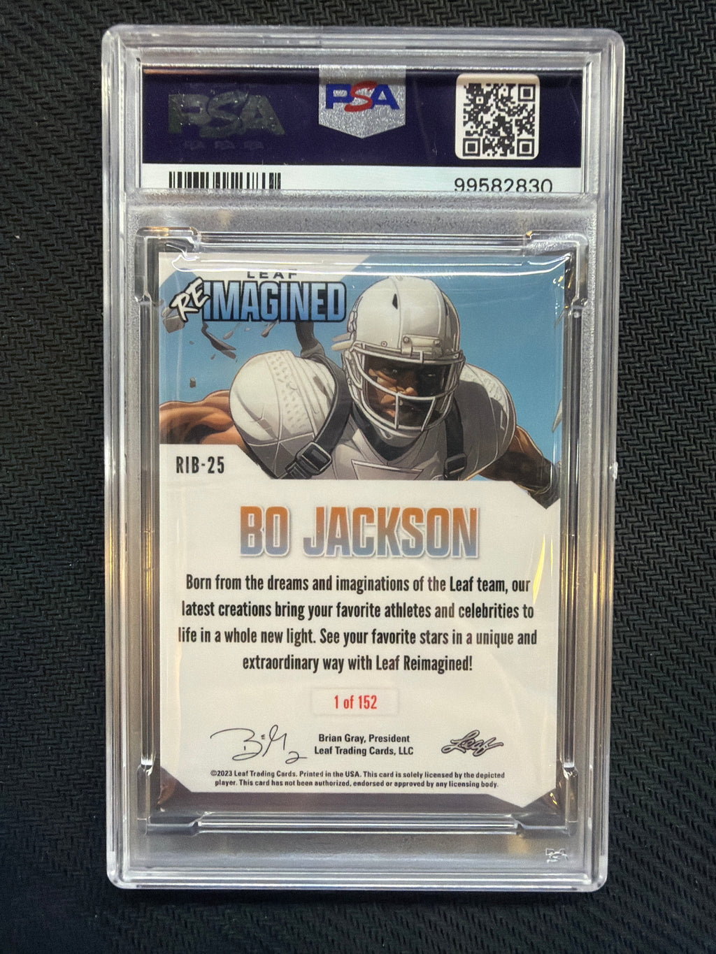 2023 Leaf Bo Jackson Reimagined #RIB25 PSA 8 Auburn
