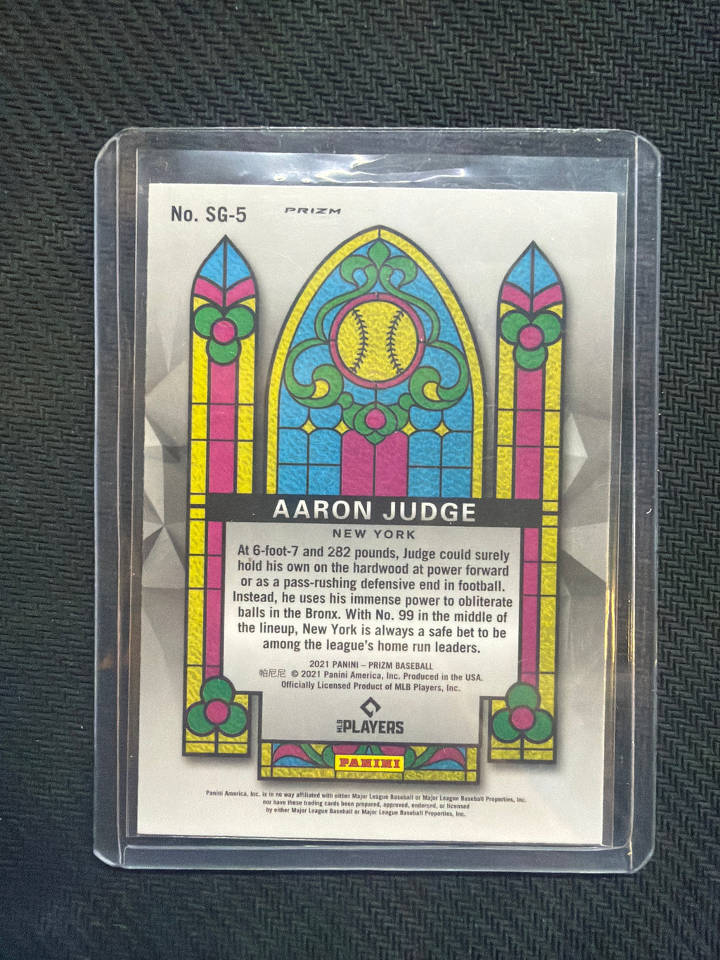 2021 Panini Prizm Aaron Judge Stained Glass Carolina Blue