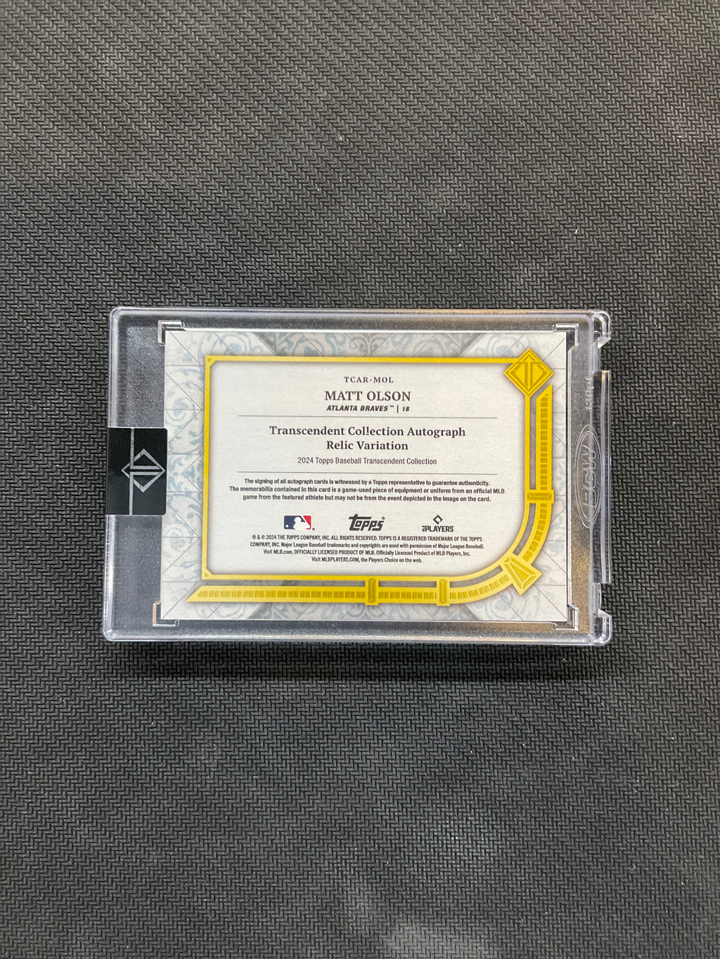 2024 Topps Transcendent Matt Olson Patch Auto /25 Braves