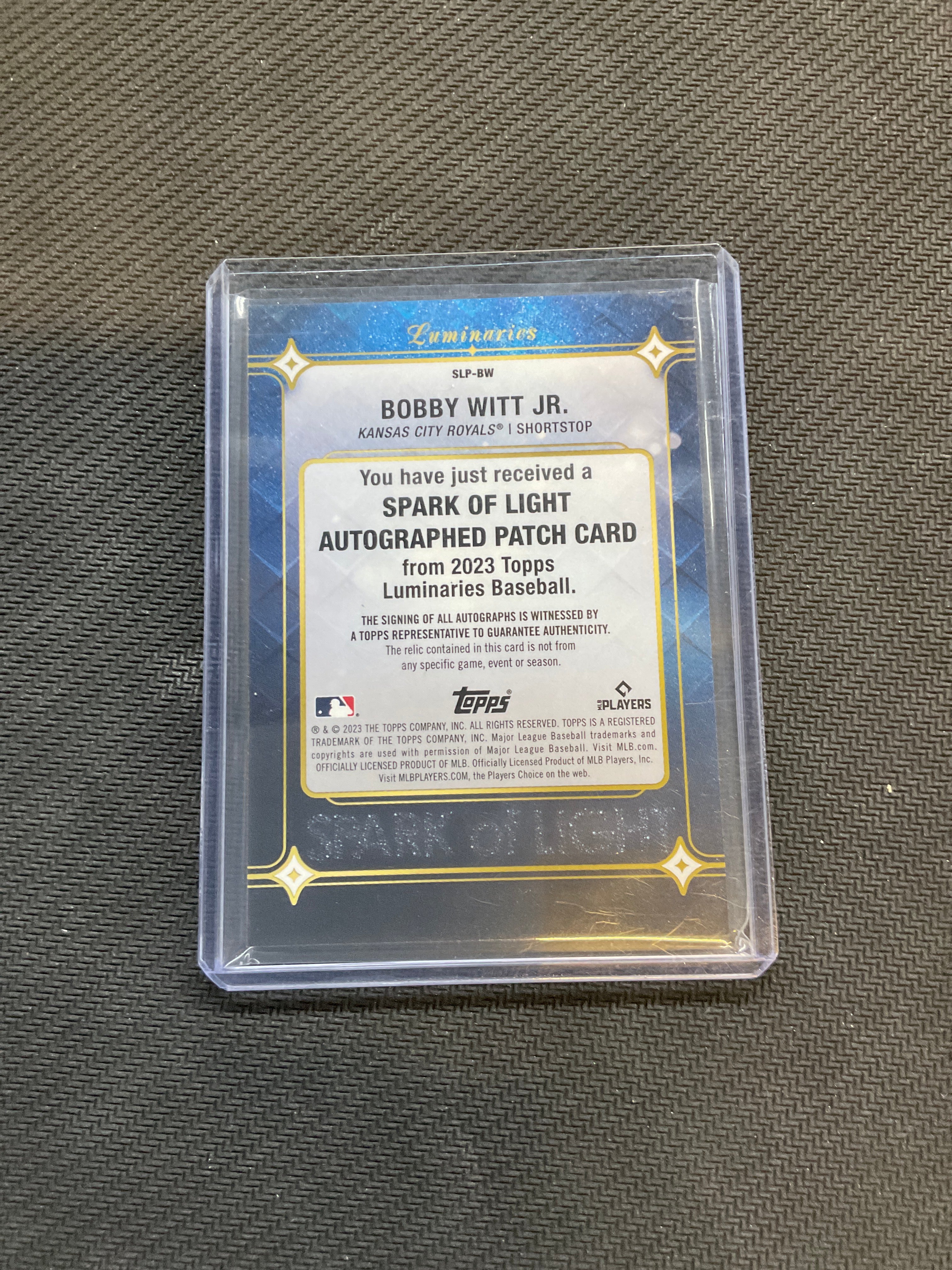 2023 Luminaries Bobby Witt Jr. Patch Auto /15 Royals