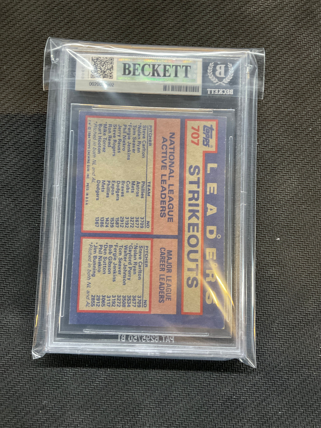 1984 Topps #707 Nolan Ryan Carlton Seaver BGS 3.5