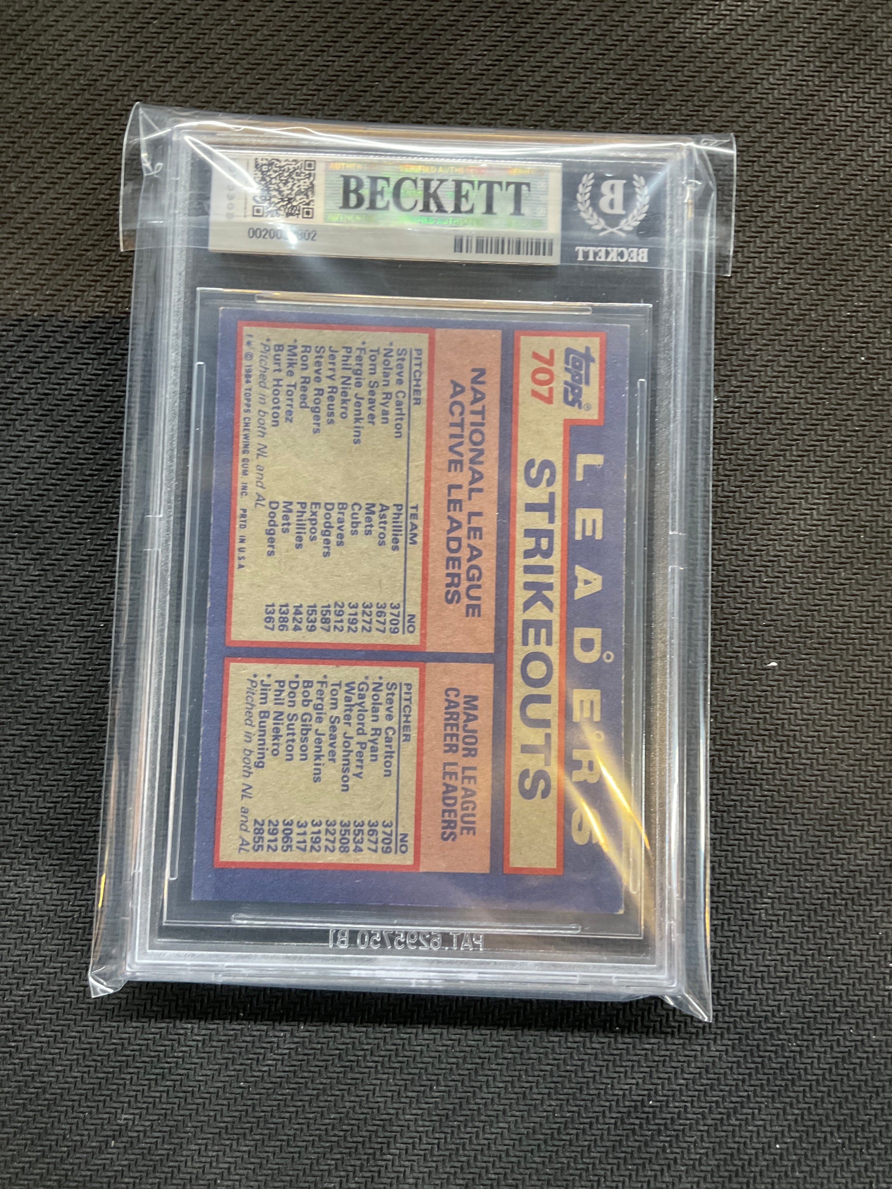 1984 Topps #707 Nolan Ryan Carlton Seaver BGS 3.5